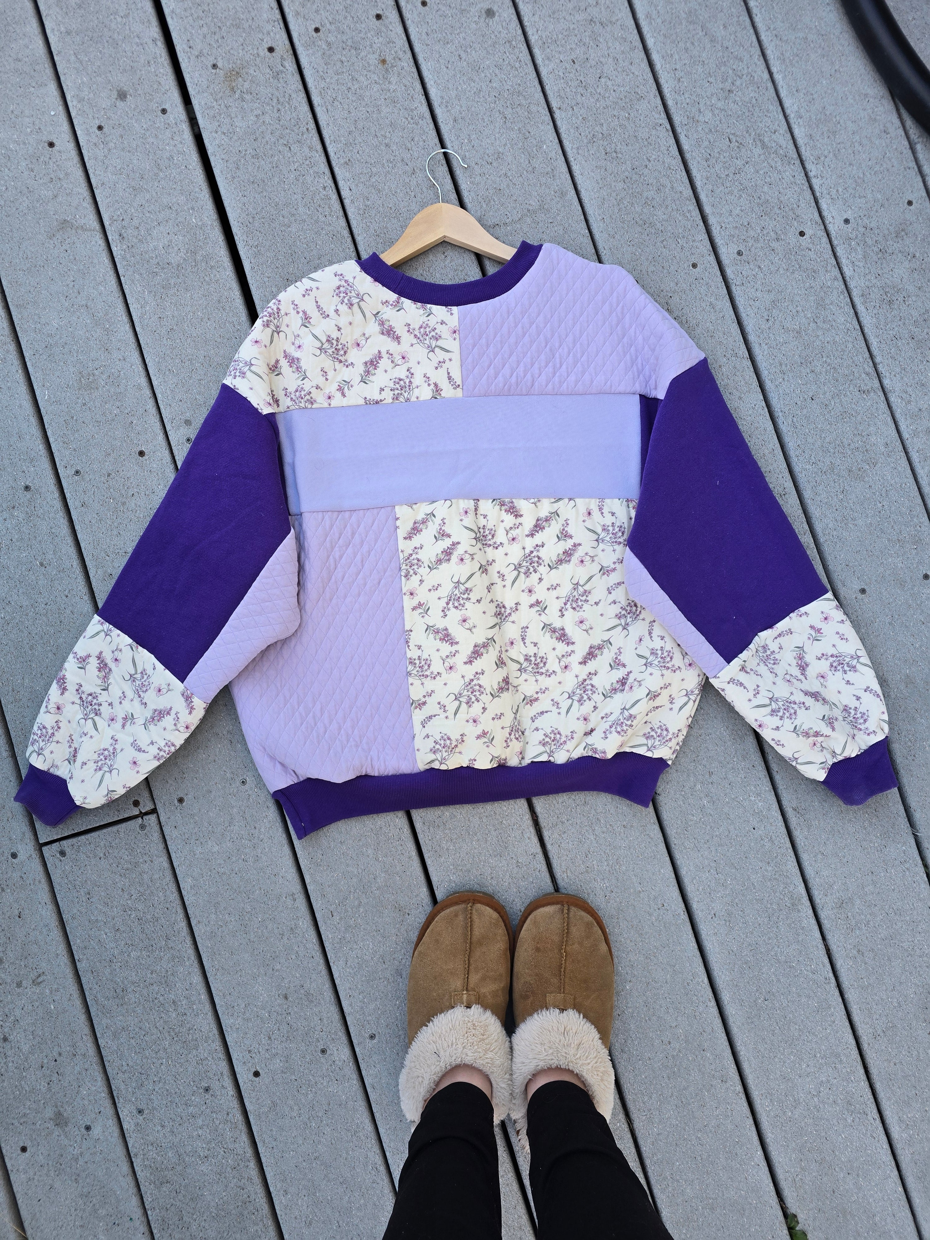 Lavender Haze Patchwork Crewneck (L)