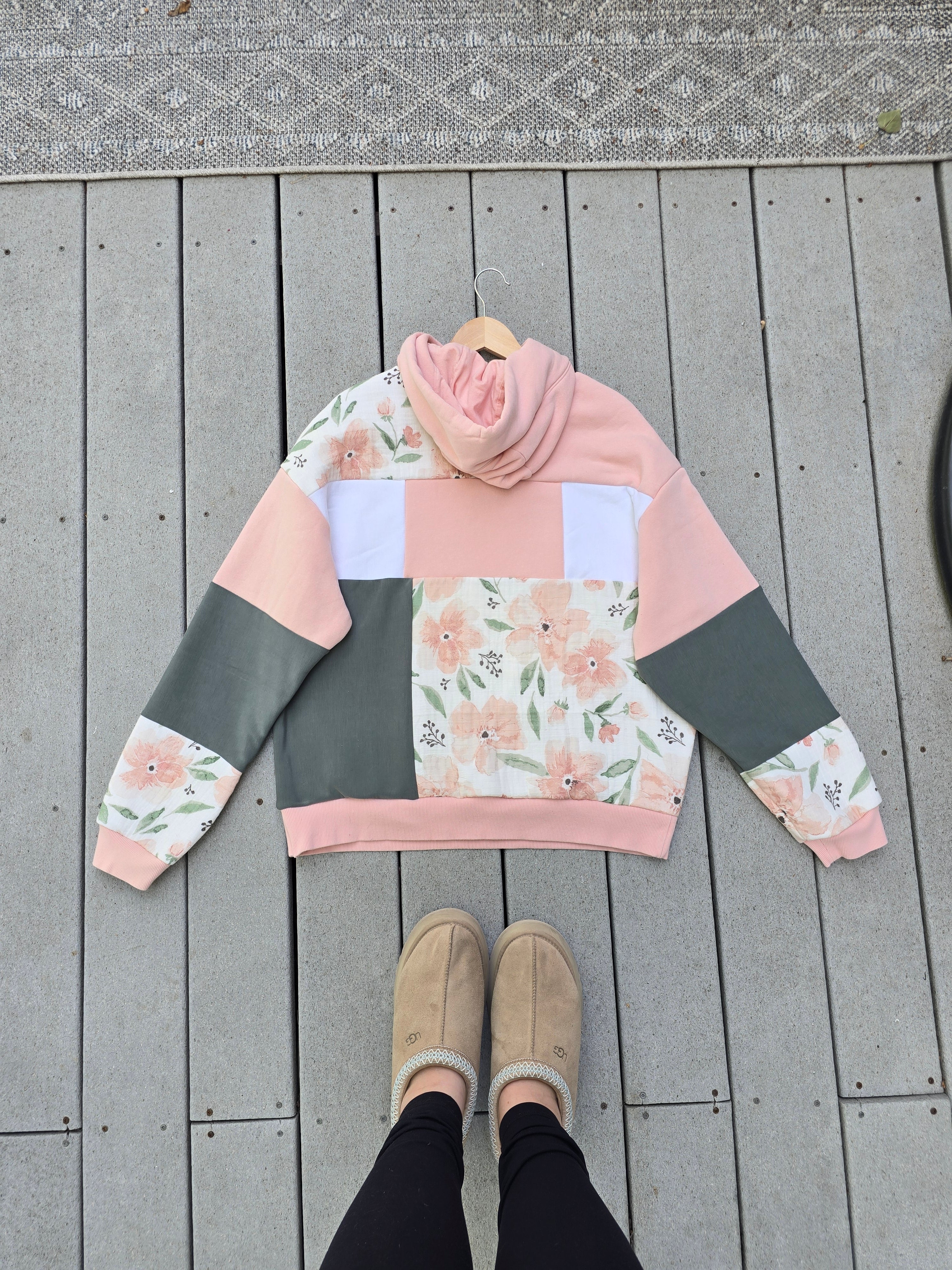 Sage & Peony Patchwork Hoodie (L/XL)