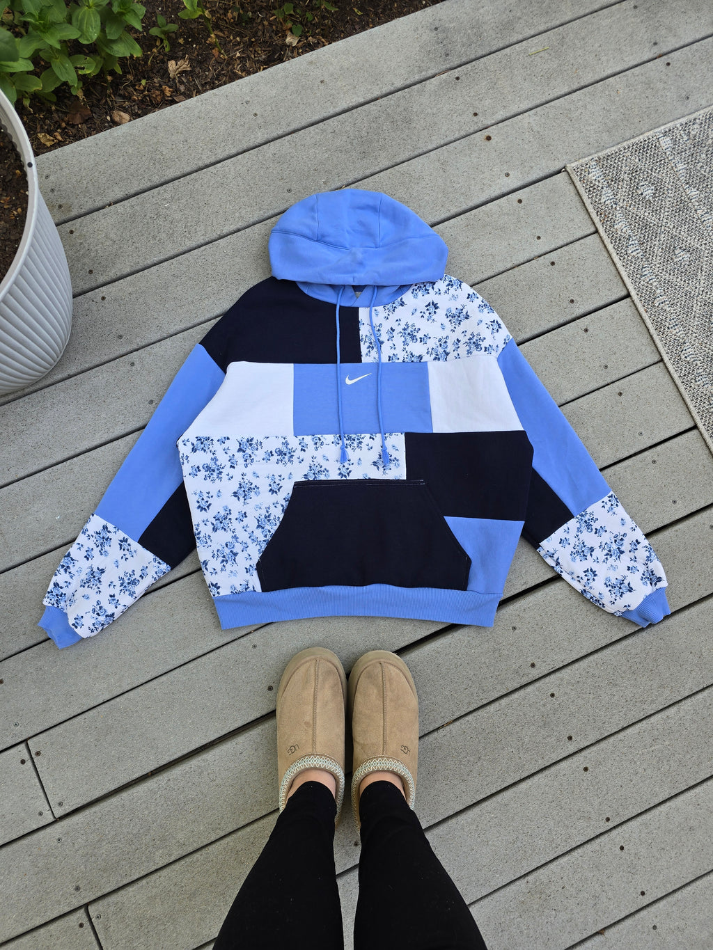 Twilight Bloom Patchwork Hoodie ✨️ (L/XL)
