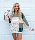 Sage Blossom Patchwork Quarter Zip ✨️ (M/L)