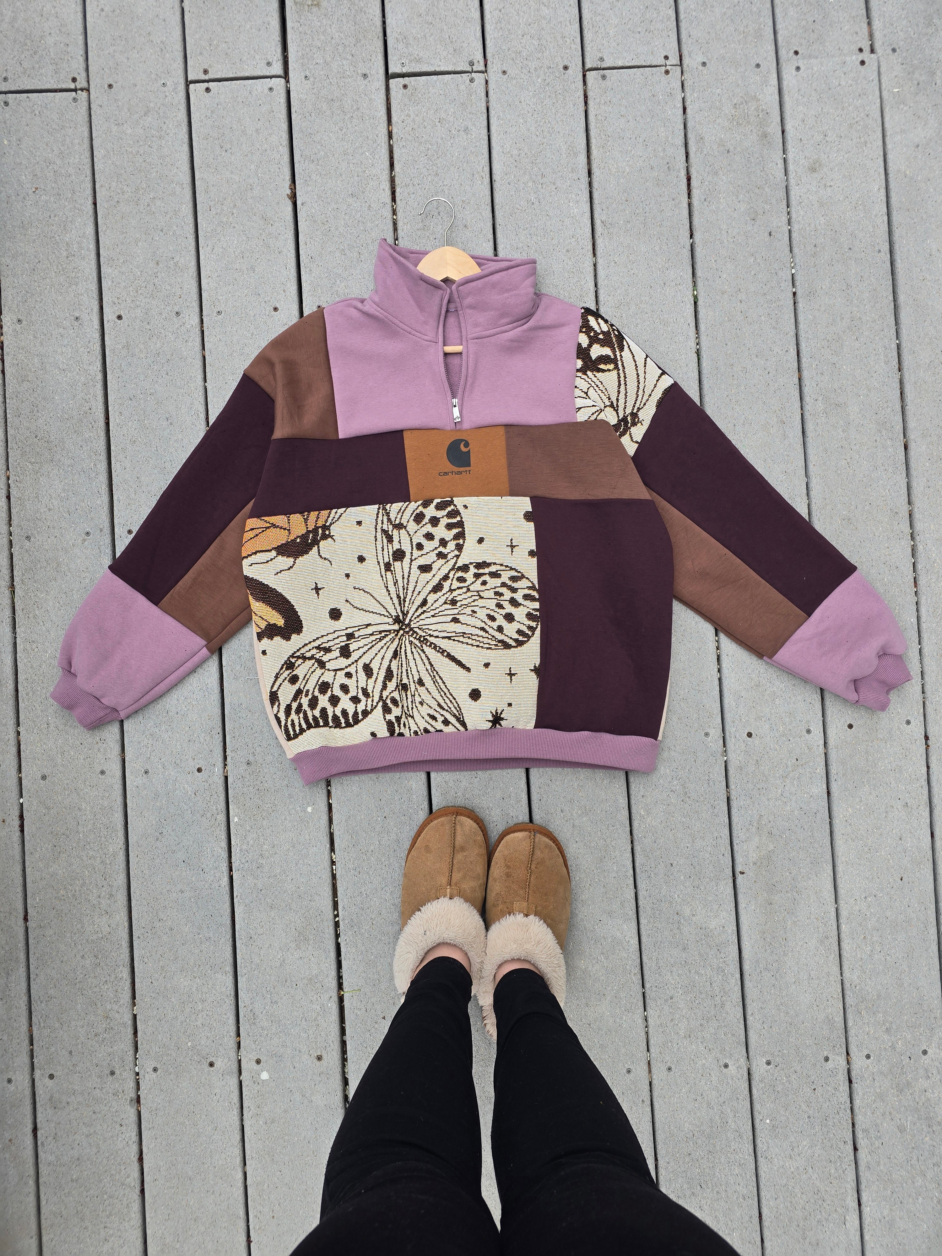 Butterfly Garden Patchwork Quarter Zip (XL)