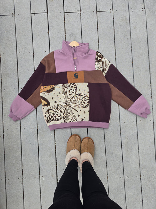 Butterfly Garden Patchwork Quarter Zip (XL)