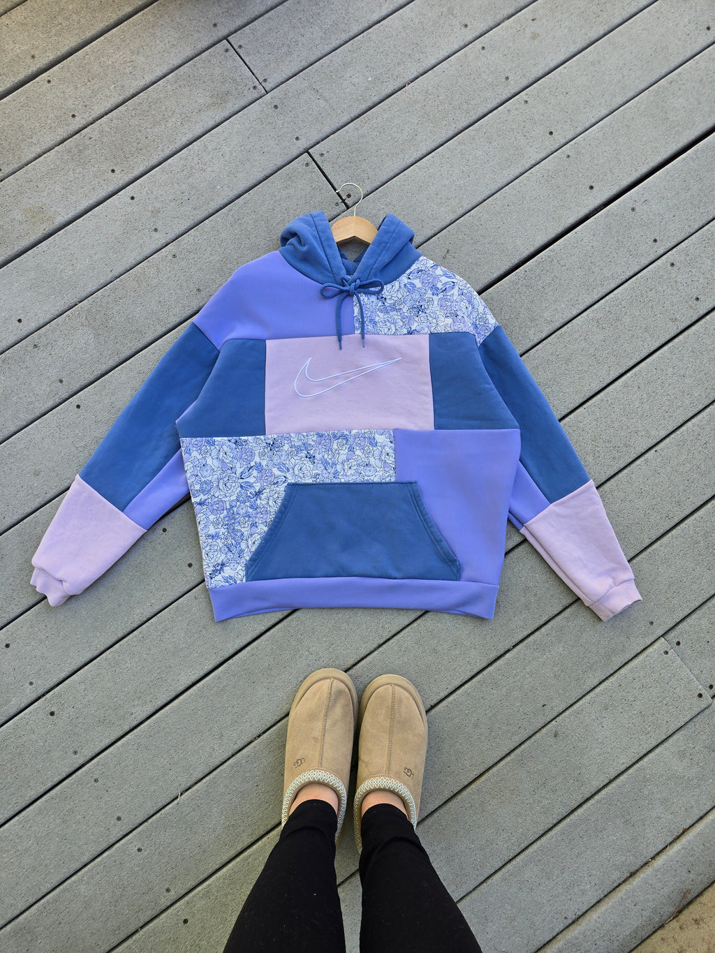 Lavender Dreams Patchwork Hoodie (L)