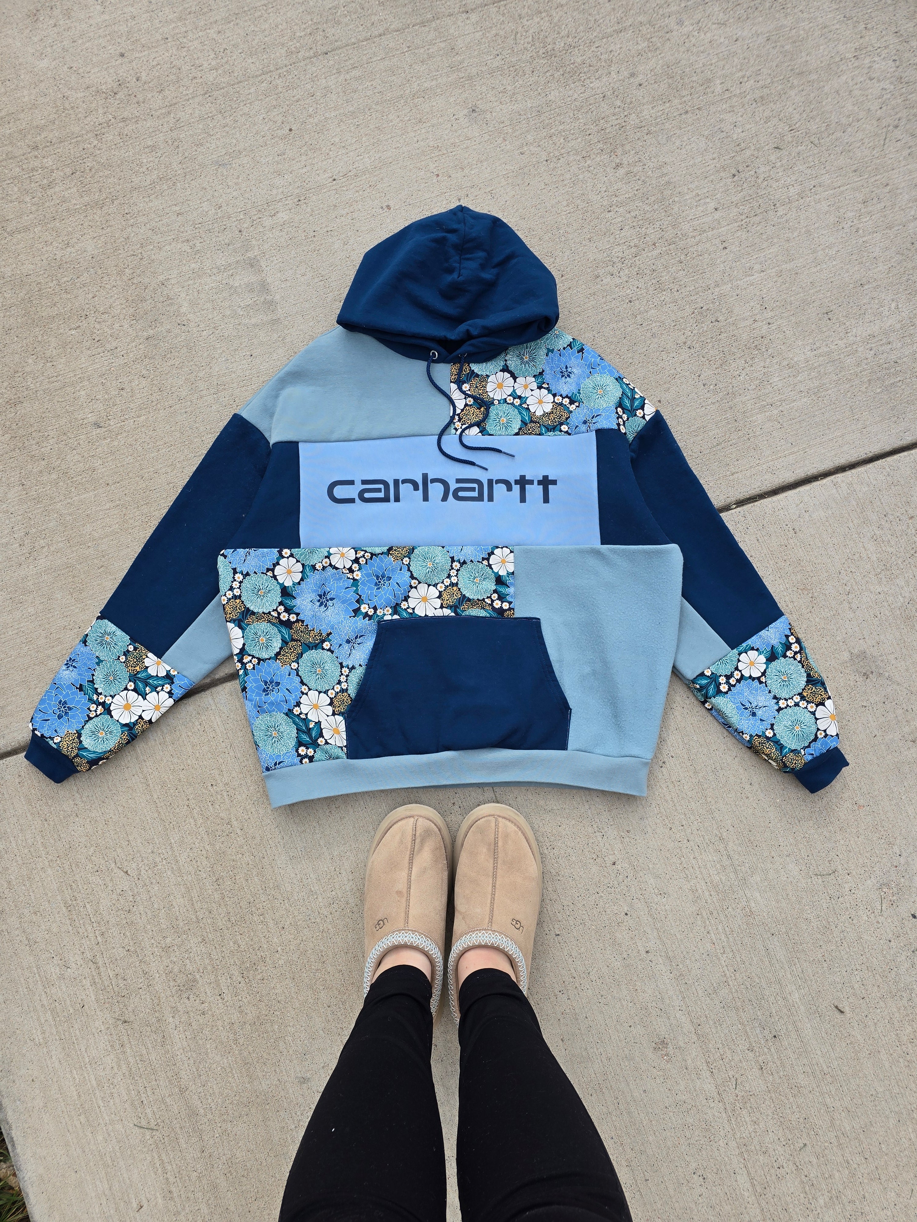 Seaside Florals Patchwork Hoodie (XL)