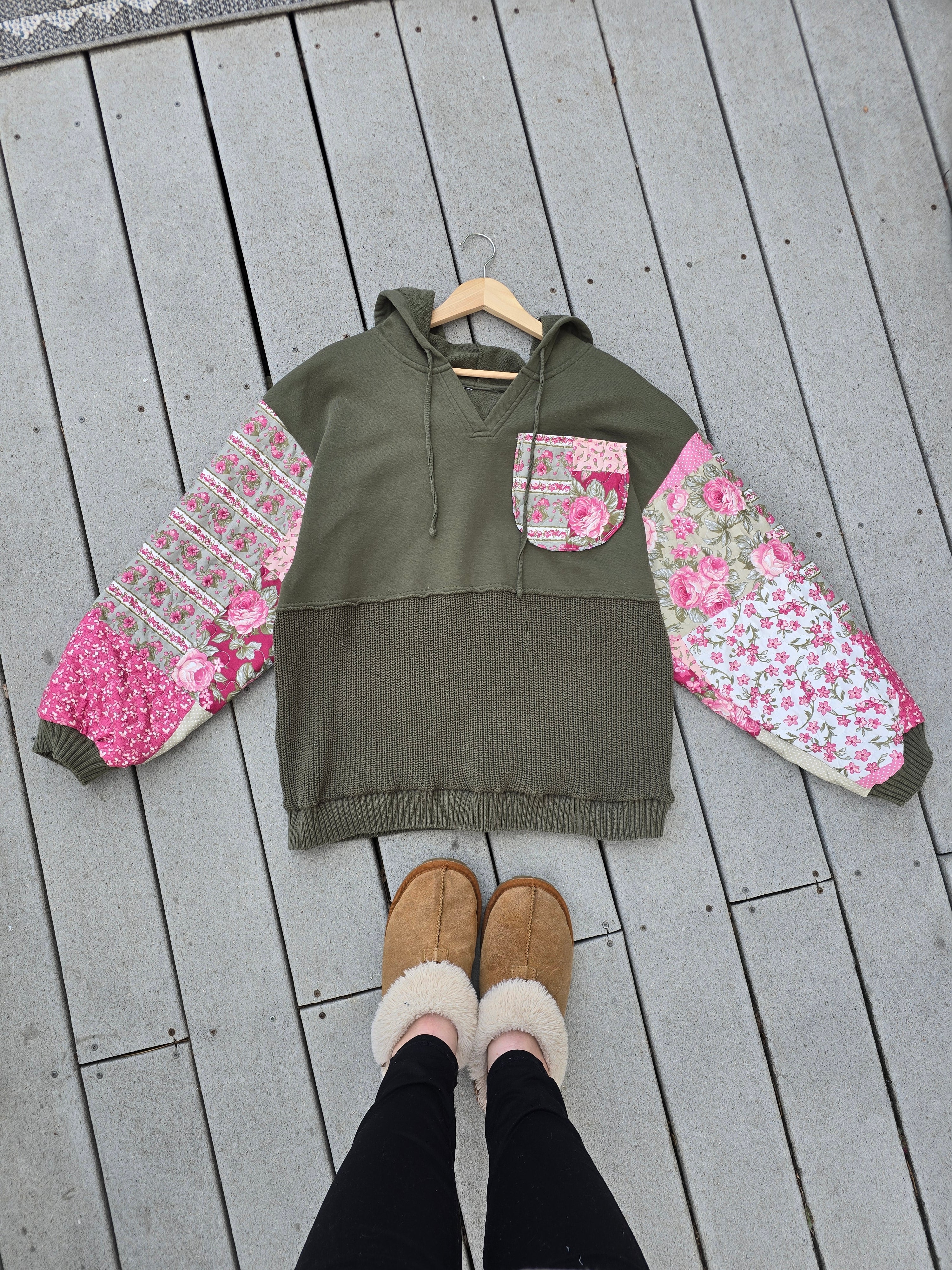 Forest Bloom Quilted Hoodie (XL)