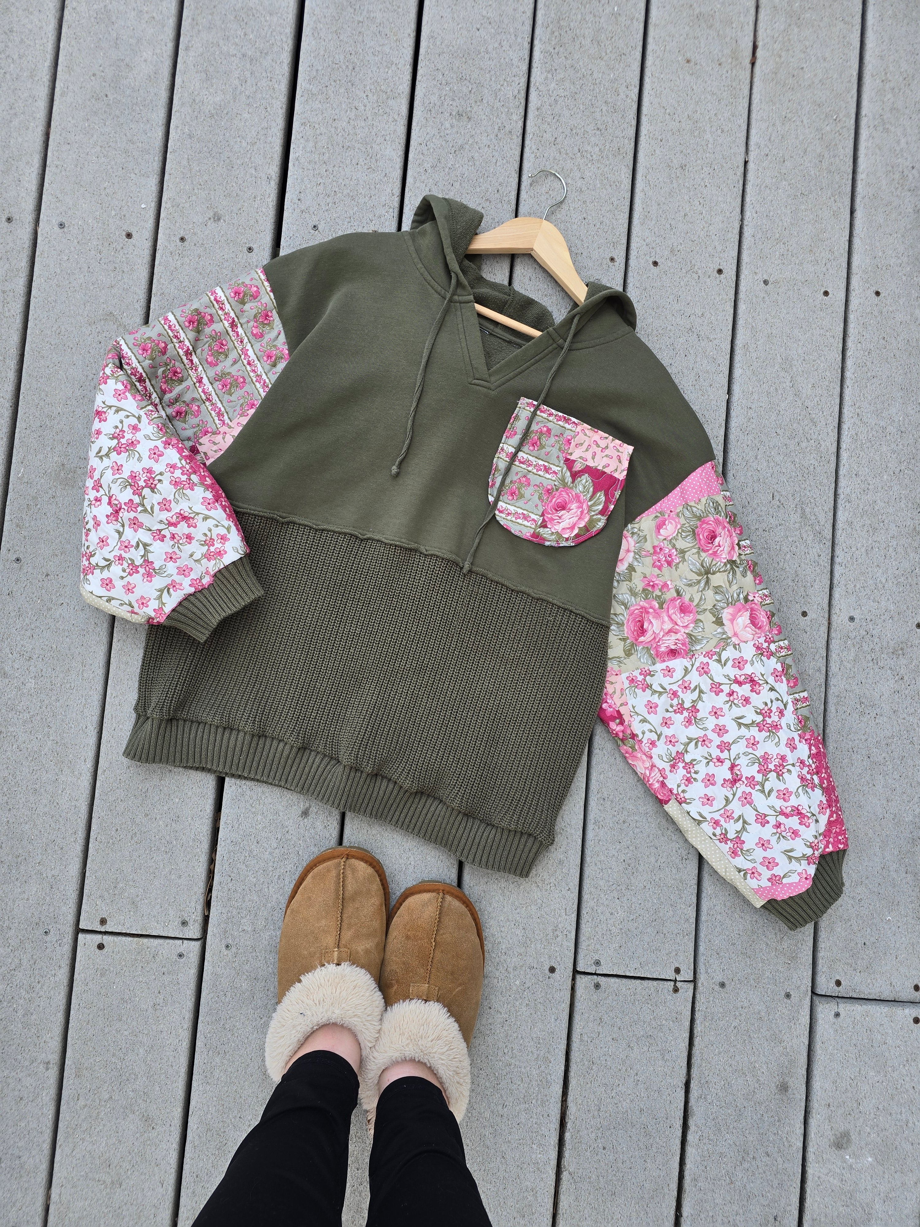 Forest Bloom Quilted Hoodie (XL)