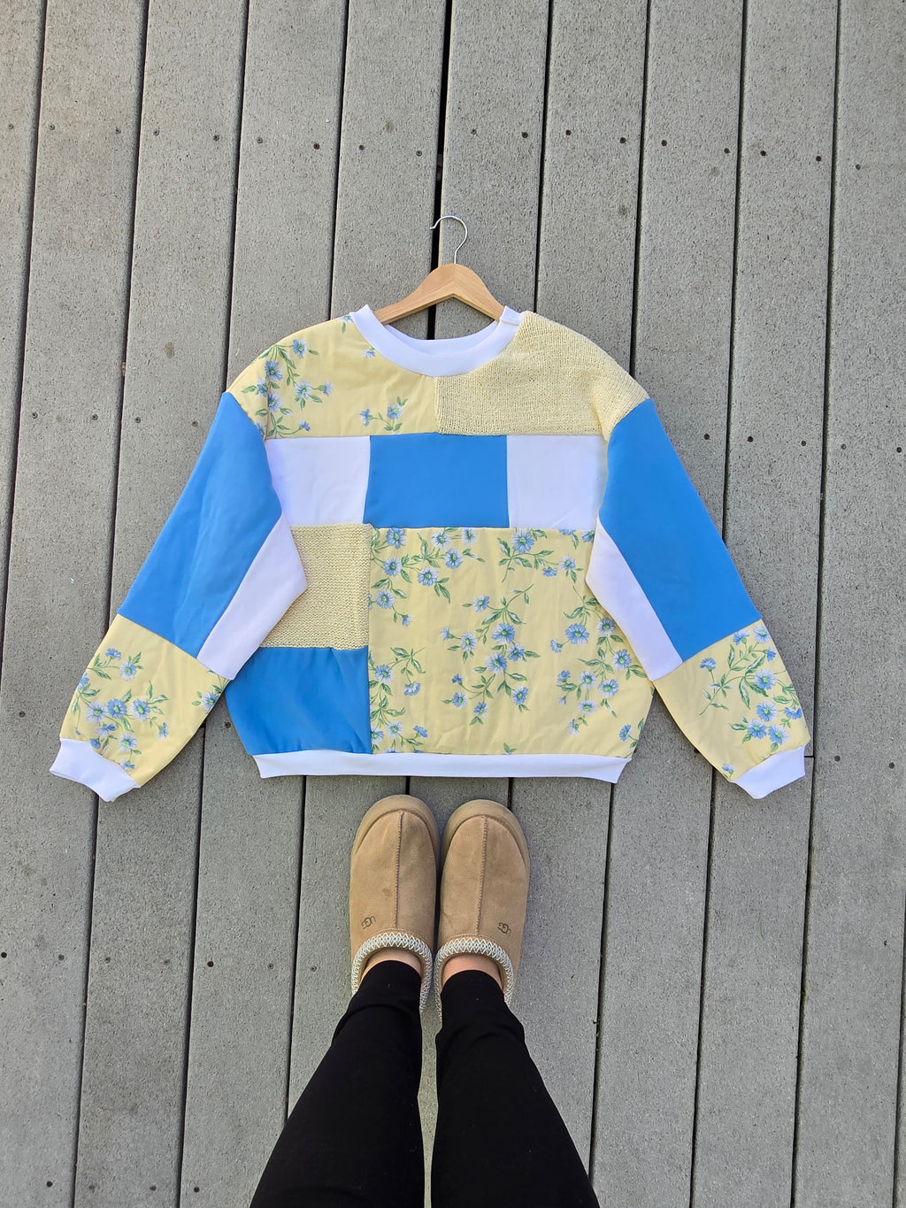 Blueberry Lemonade Patchwork Crewneck (L)