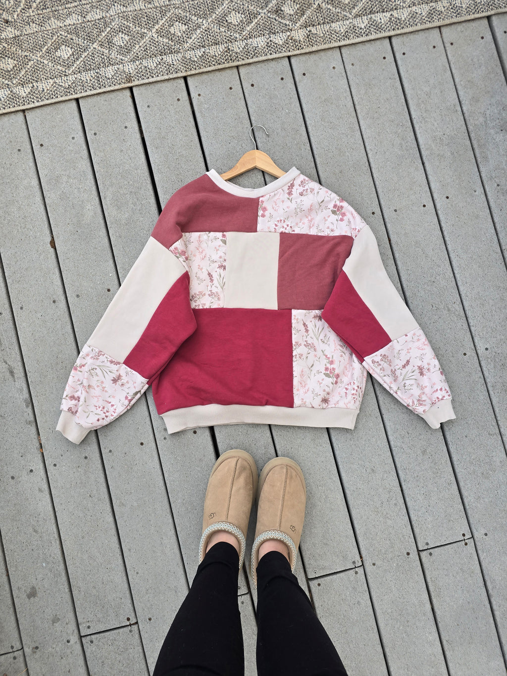 Pink Paisley Patchwork Hoodie (L)