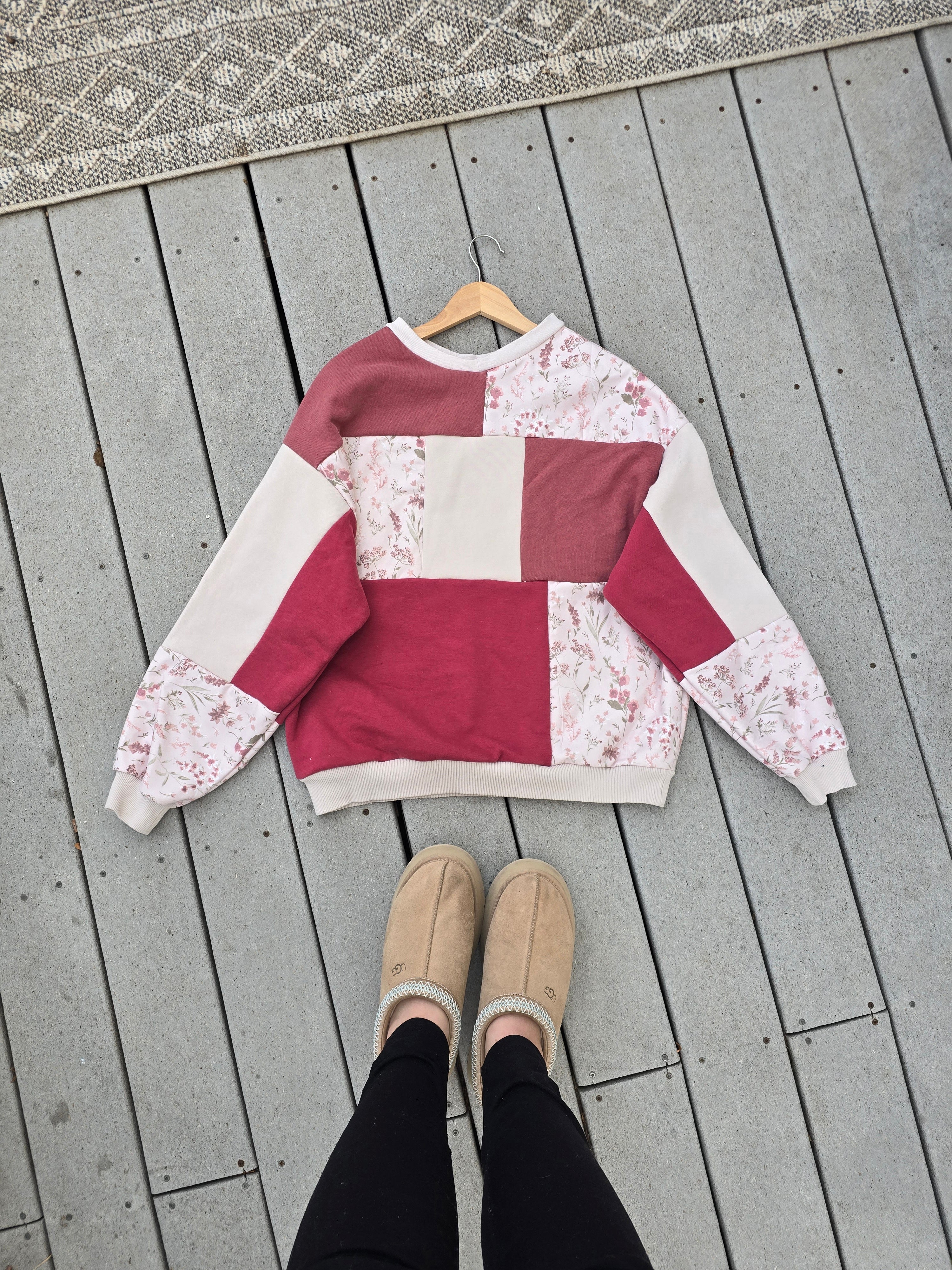 Pink Paisley Patchwork Hoodie (L)