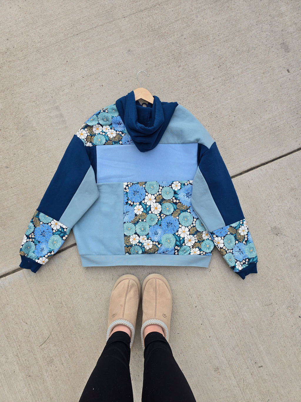 Seaside Florals Patchwork Hoodie (XL)