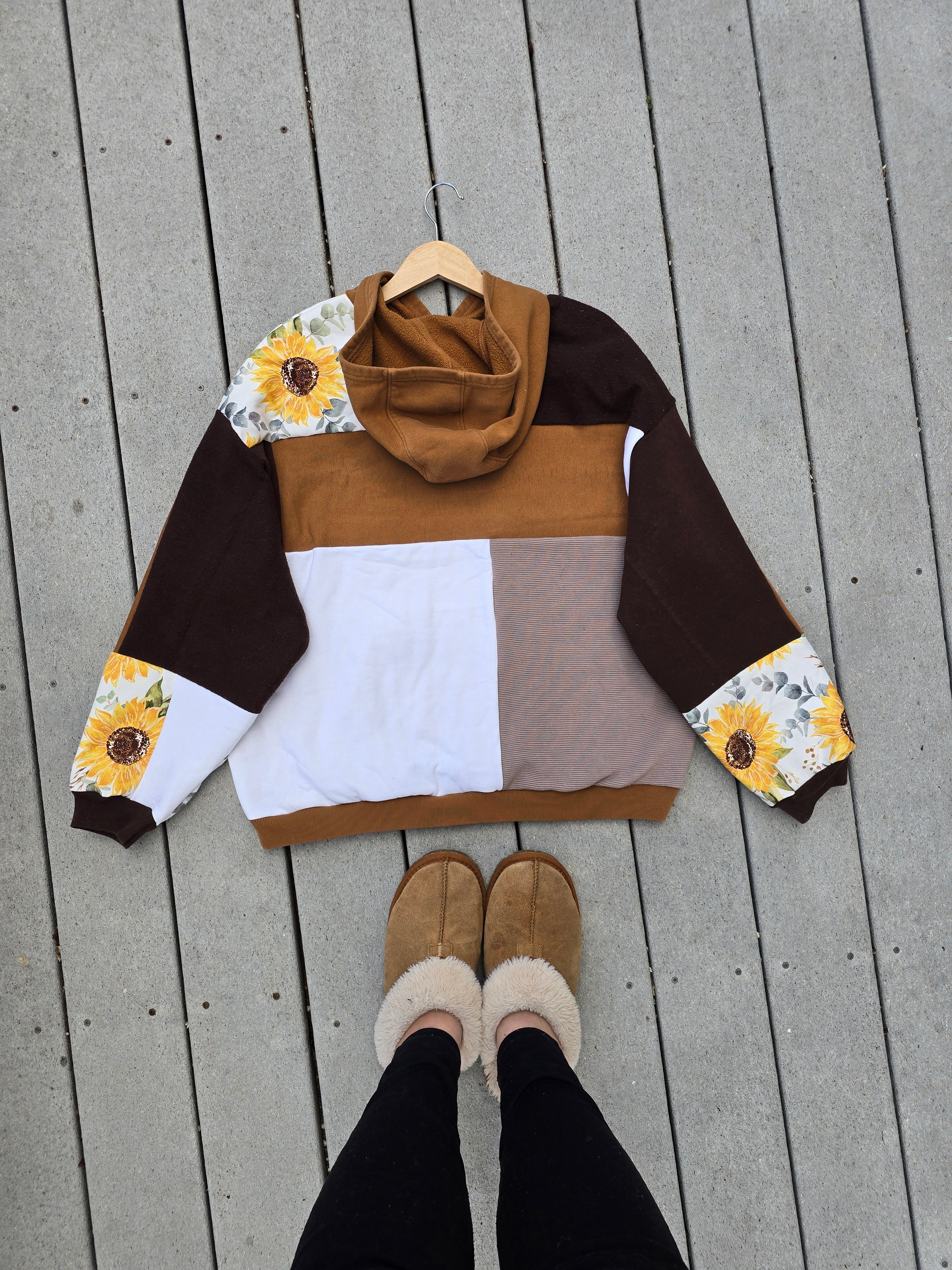 Sunflower Fields Patchwork Hoodie (L)