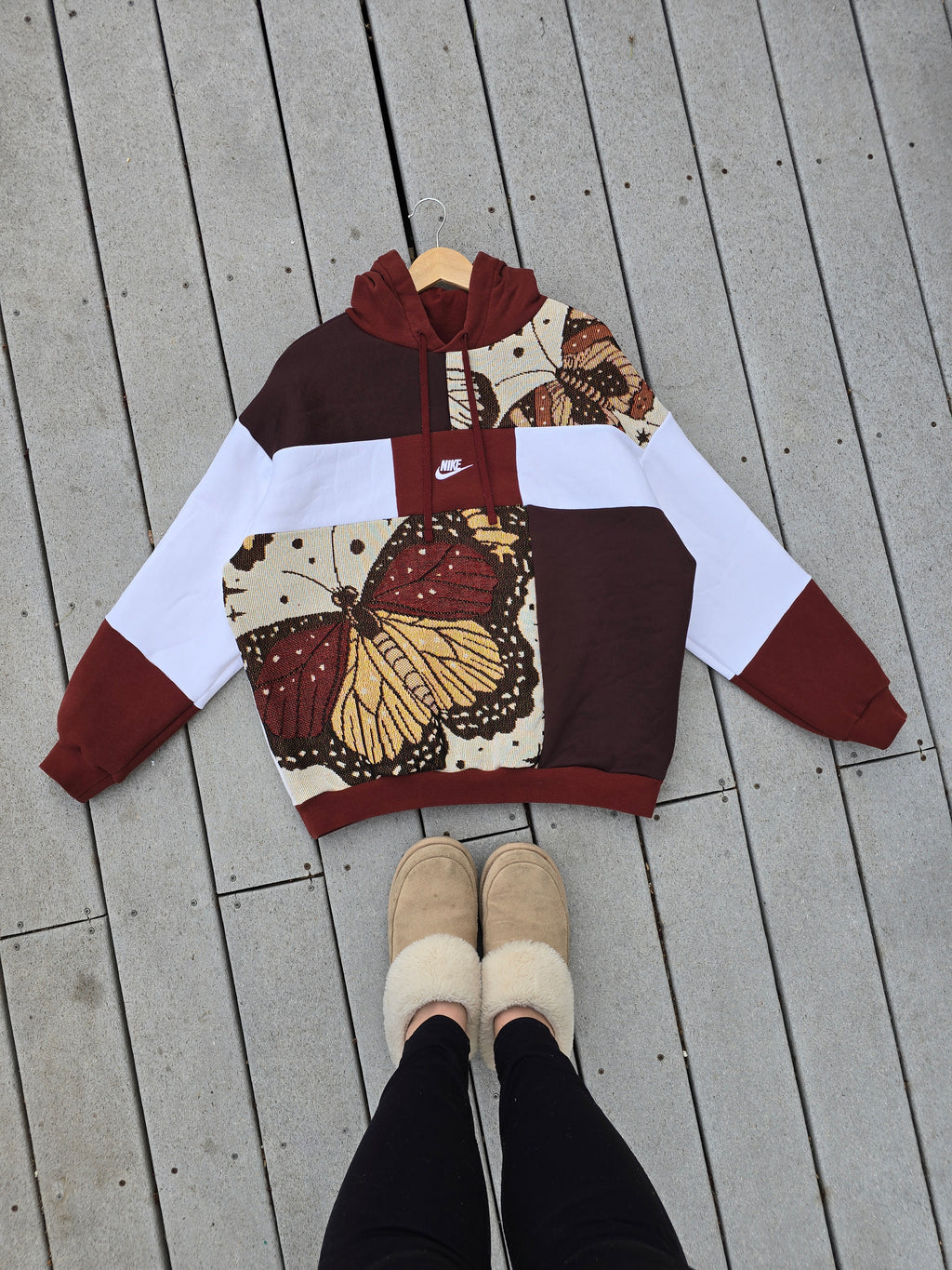 Monarch Meadow Patchwork Hoodie (L)
