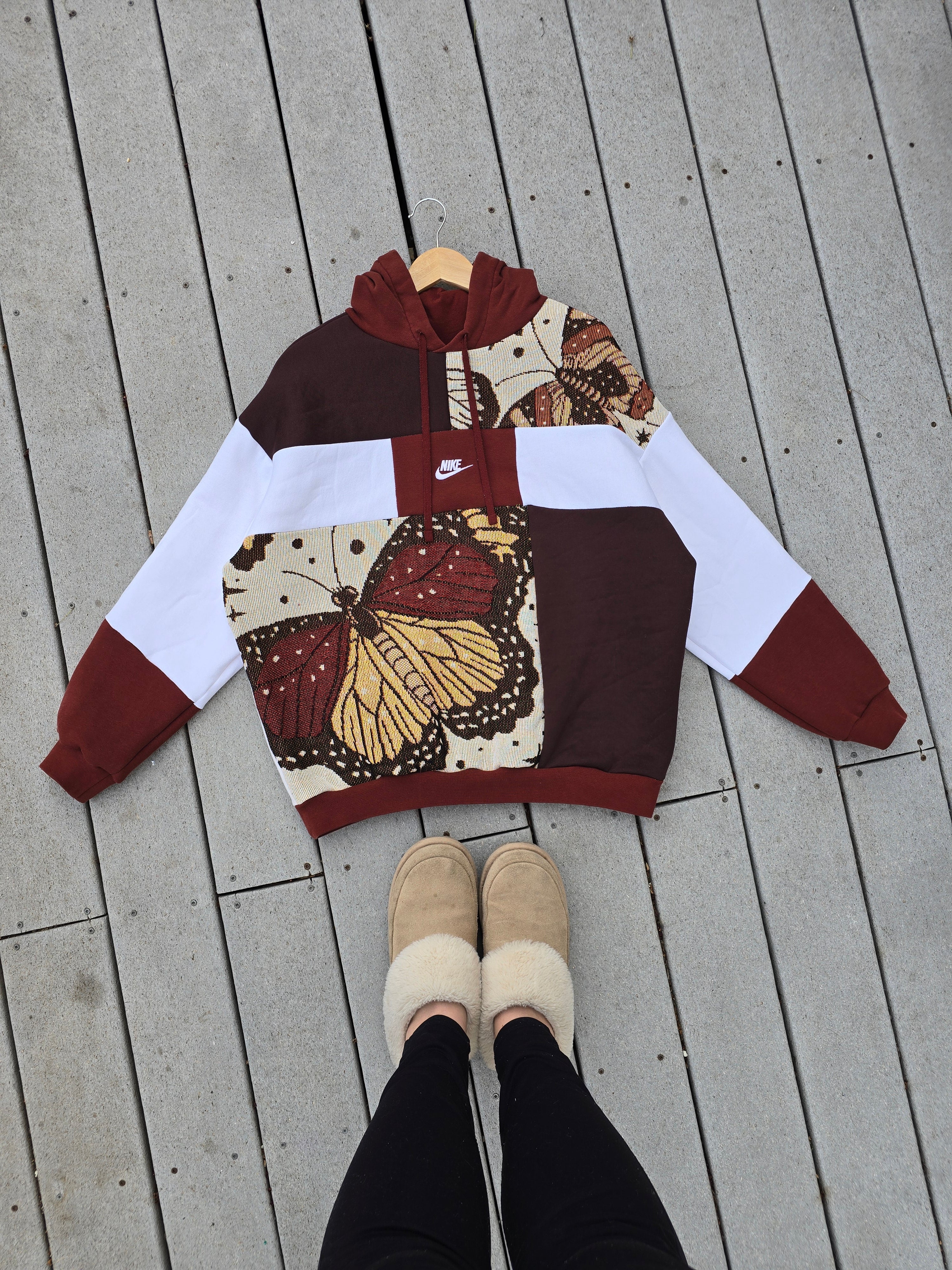 Monarch Meadow Patchwork Hoodie (L)