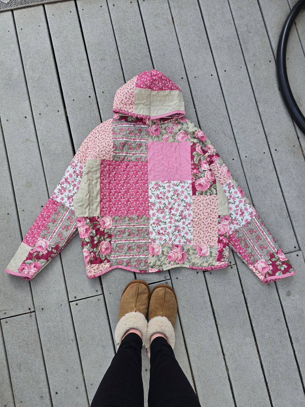 Pink Petal Quilted Hoodie (XL)