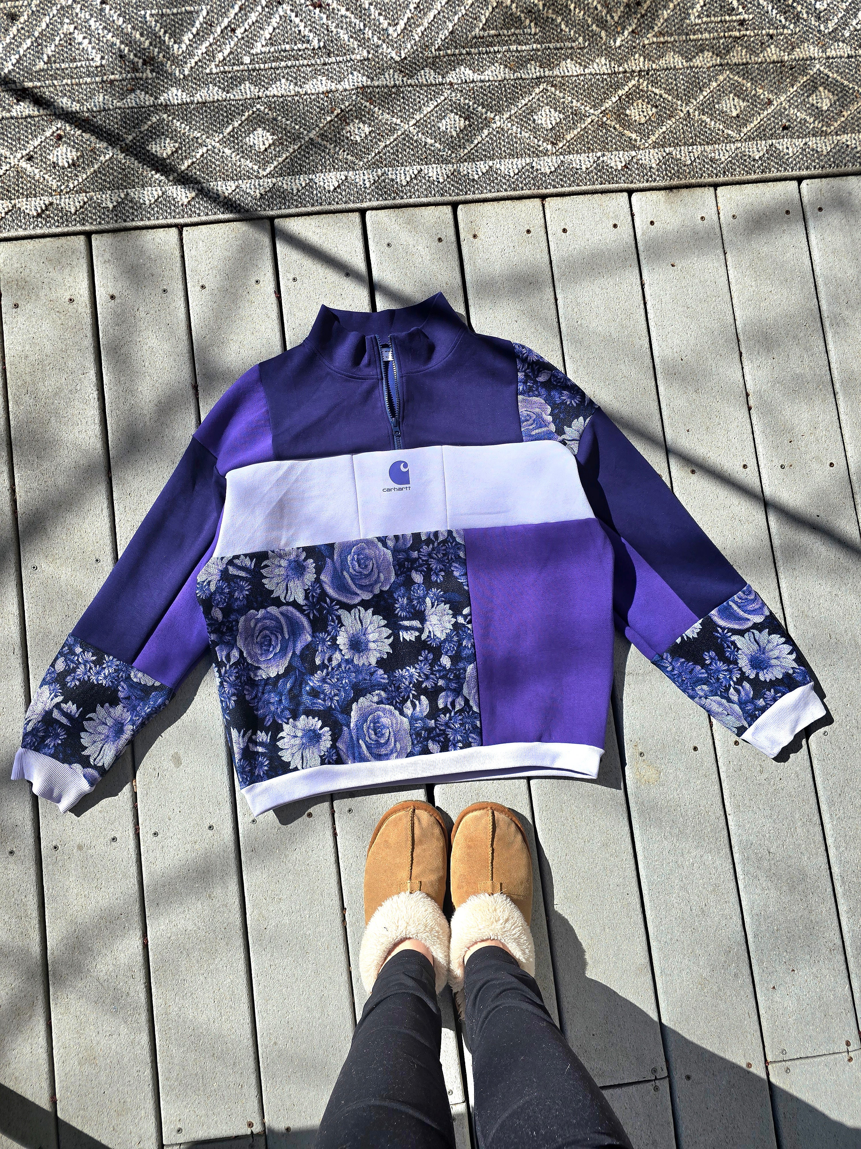 Lavender Rose Patchwork Quarter Zip (L)
