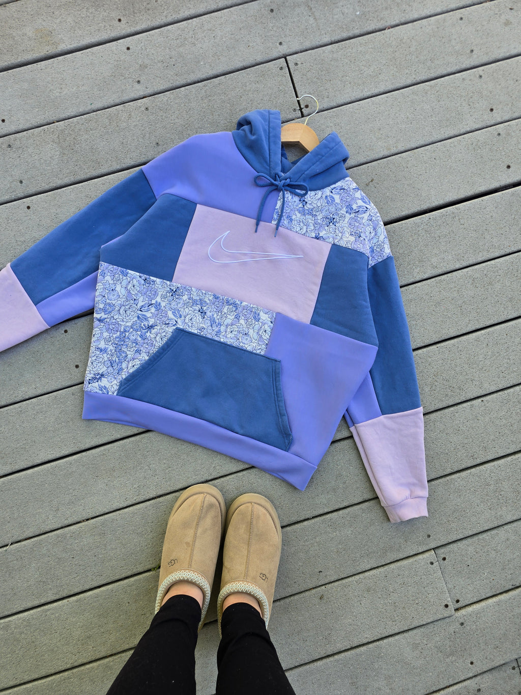Lavender Dreams Patchwork Hoodie (L)