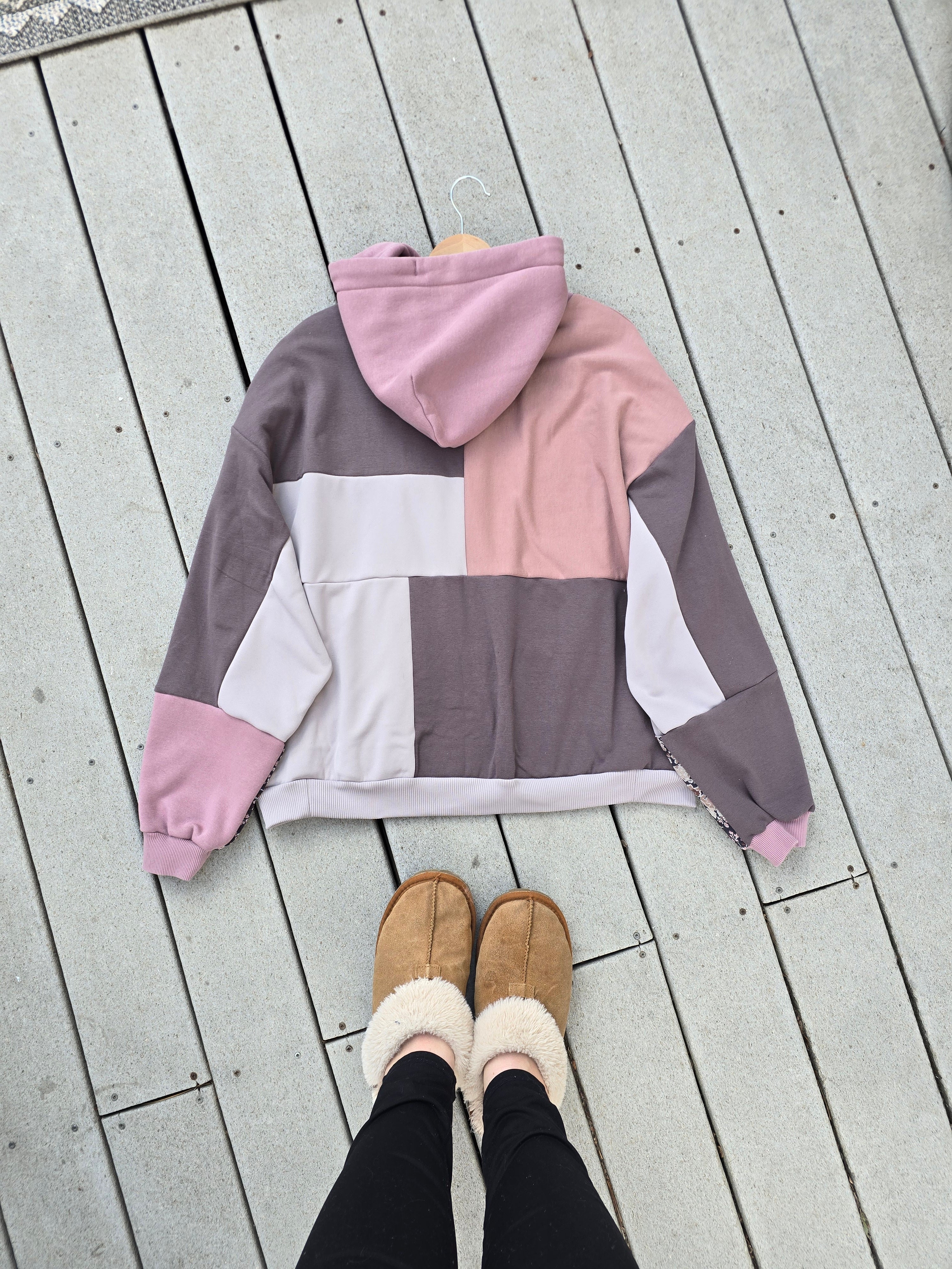 Purple Blossom Patchwork Hoodie (XL)