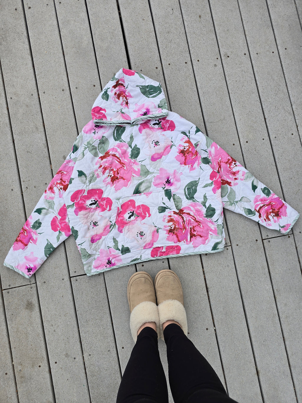 Rose Garden Quilted Hoodie (XL)