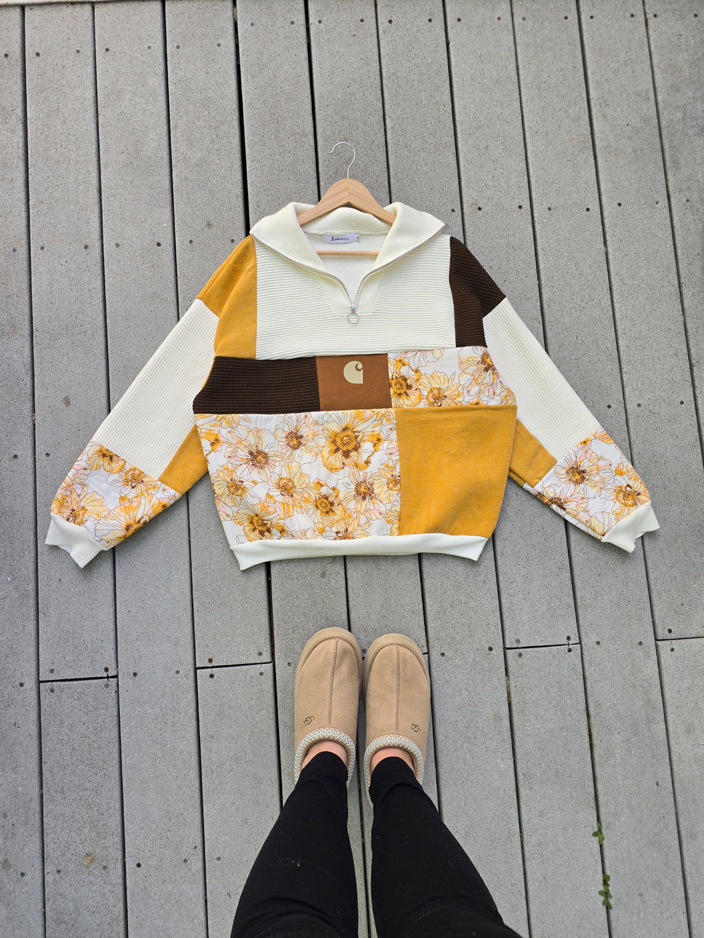 Golden Hour Patchwork Quarter Zip (L)