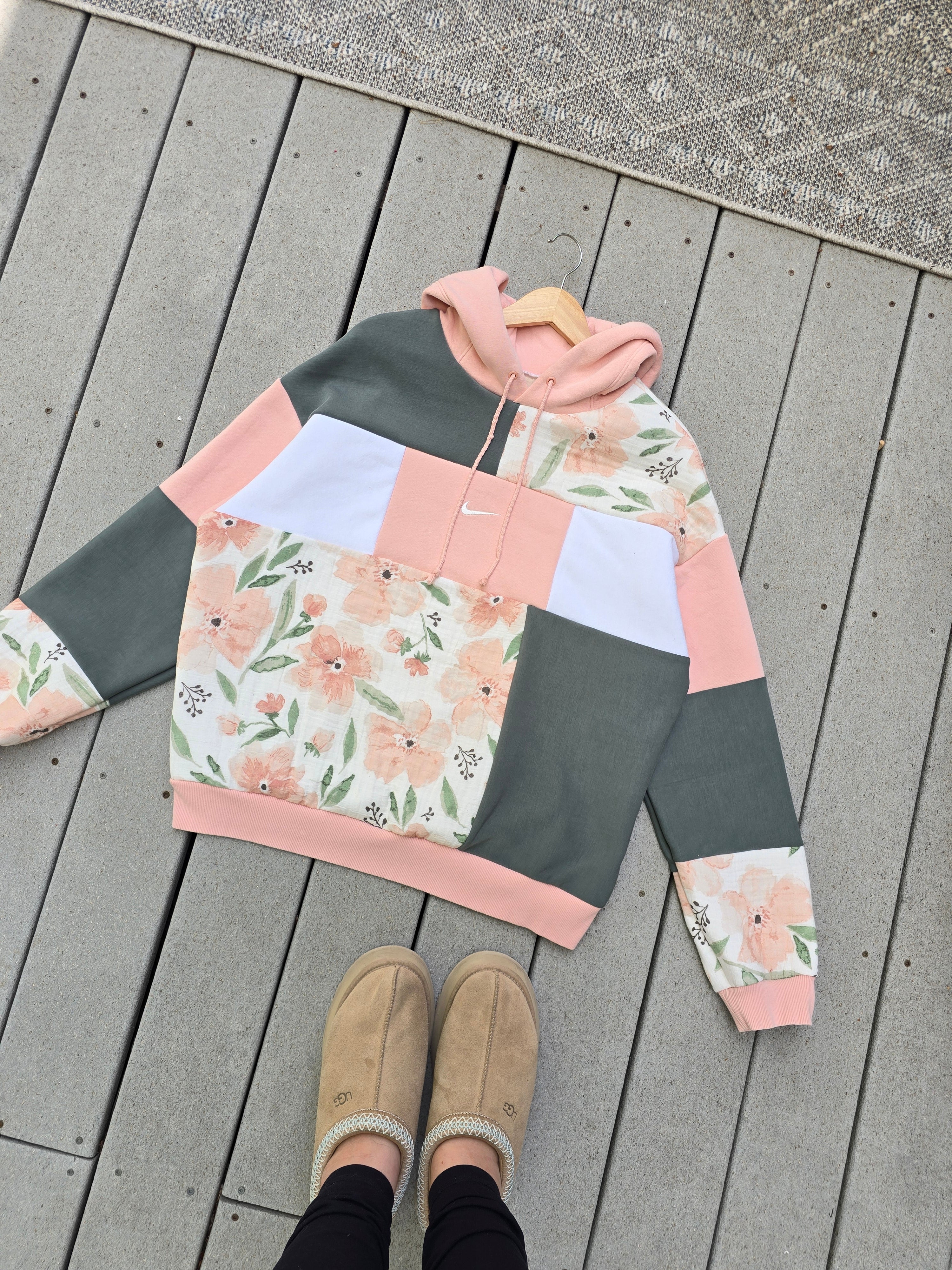 Sage & Peony Patchwork Hoodie (L/XL)