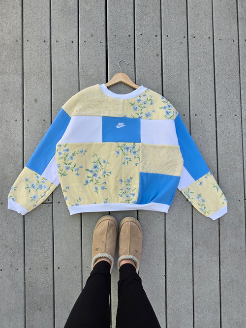Blueberry Lemonade Patchwork Crewneck (L)