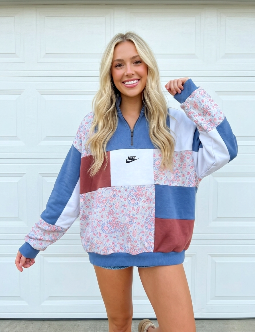 Crescent Rose Patchwork Hoodie ✨️ (L/XL)