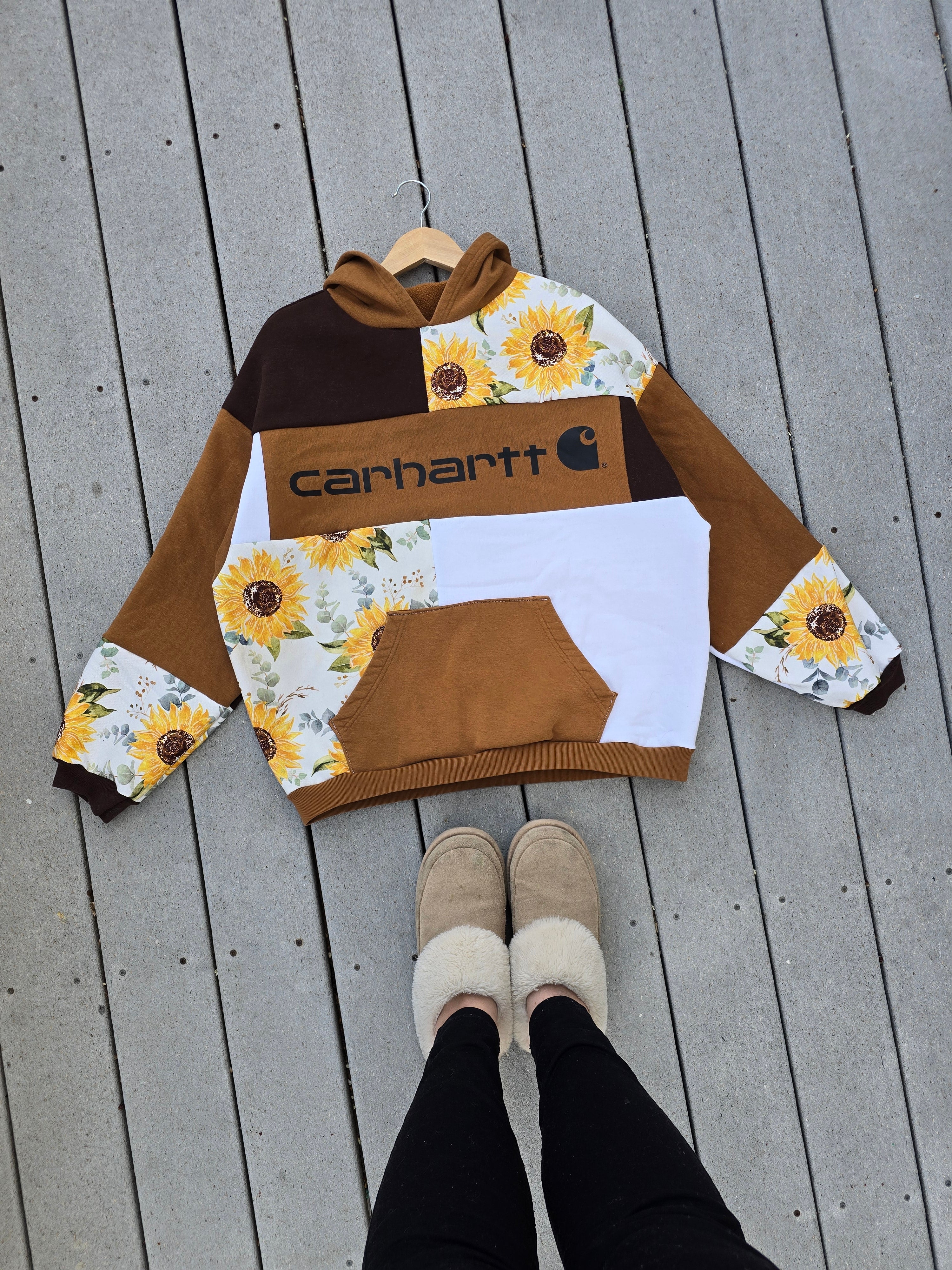Sunflower Fields Patchwork Hoodie (L)
