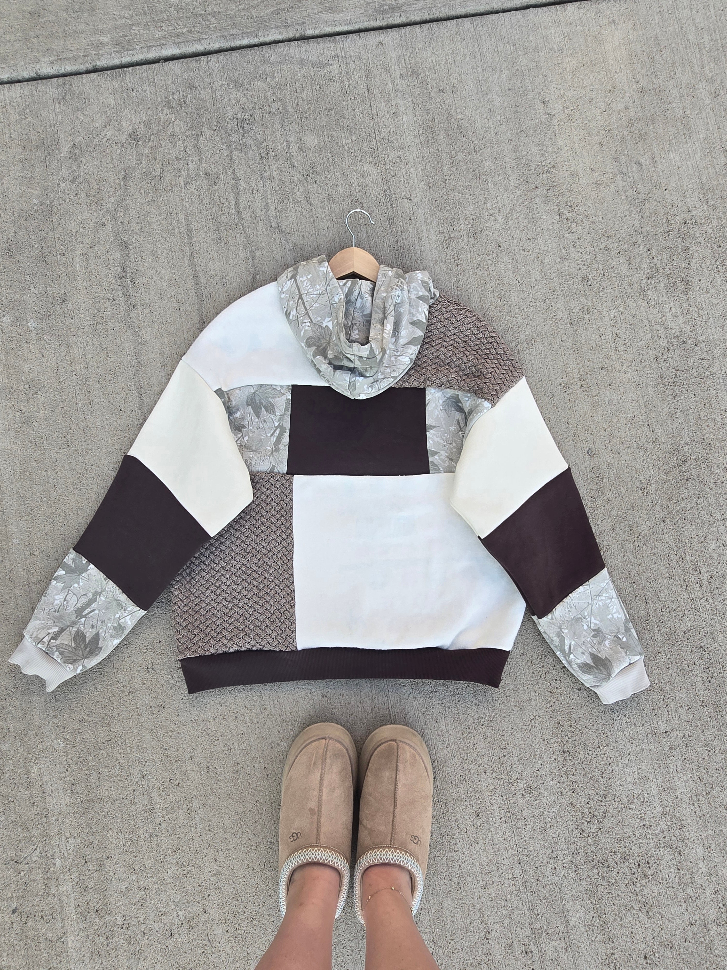 Woodland Camo Patchwork Hoodie ✨️ (L)