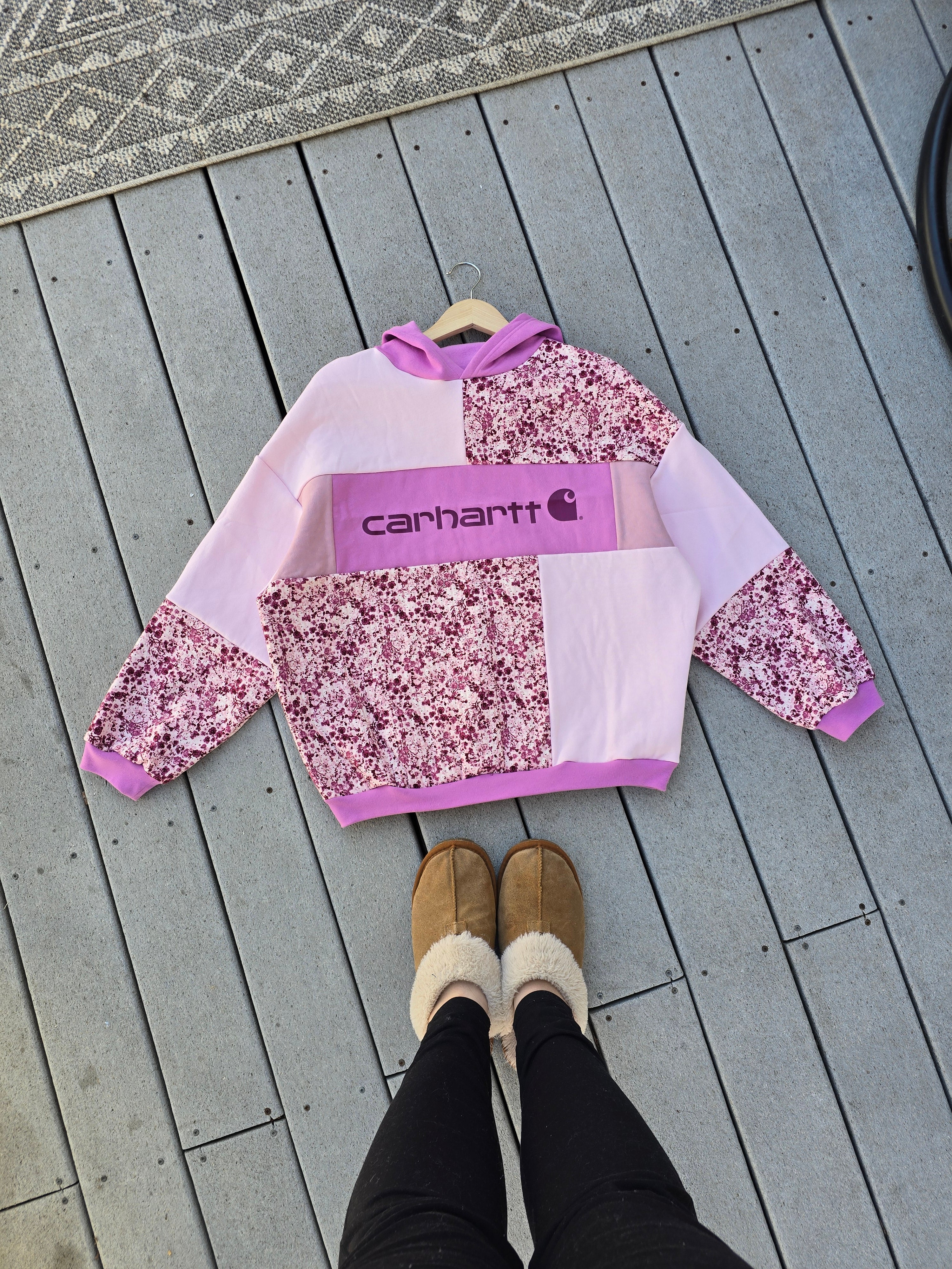 Blush & Bloom Patchwork Hoodie (L)