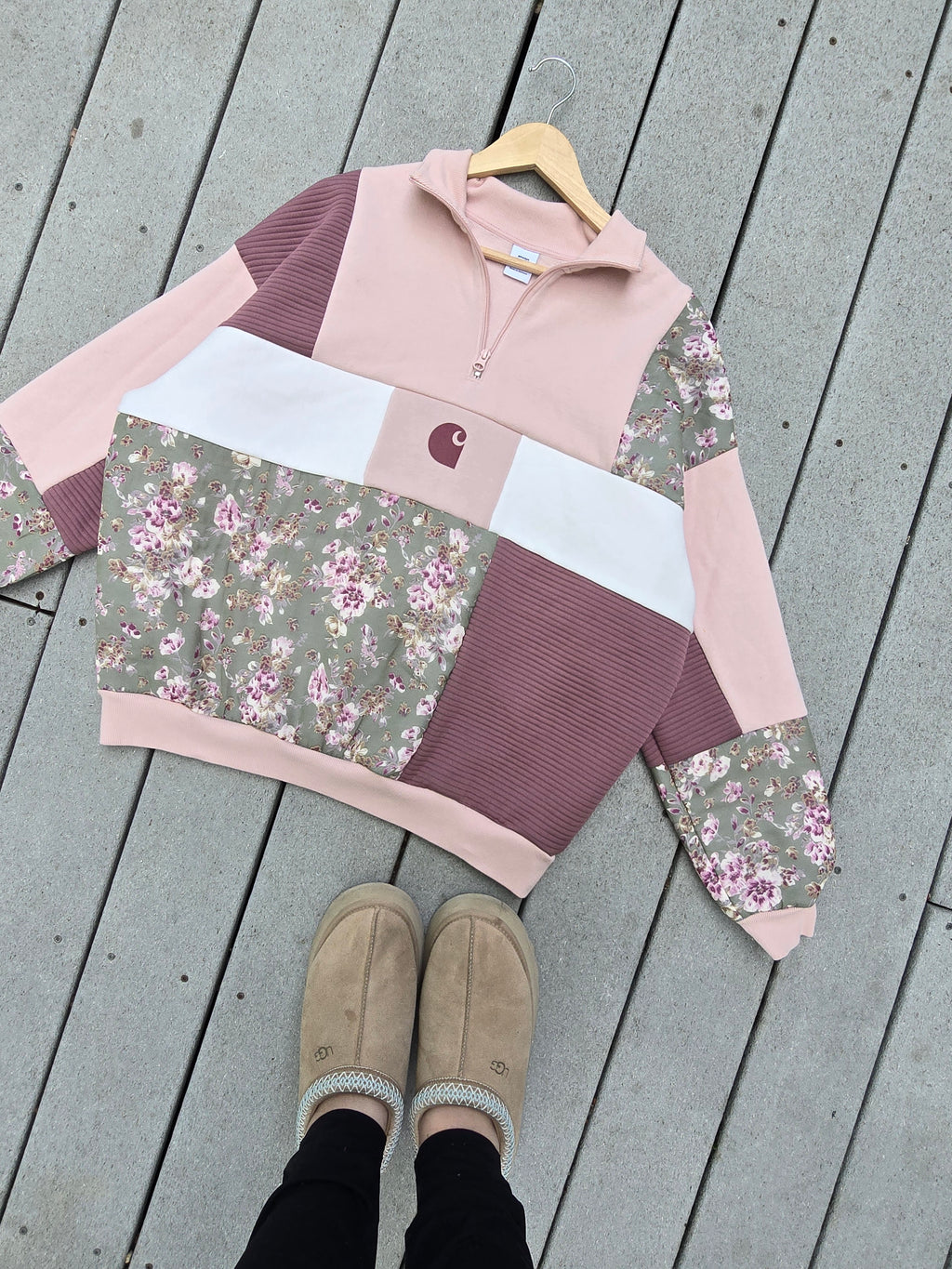 Sage & Rose Patchwork Quarter Zip (XL)