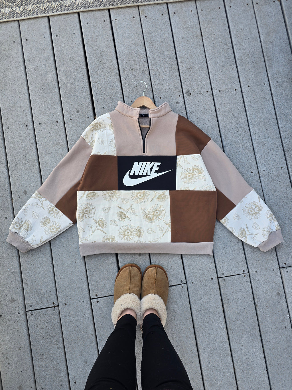 Sunflower Fields Patchwork Quarter Zip (L)
