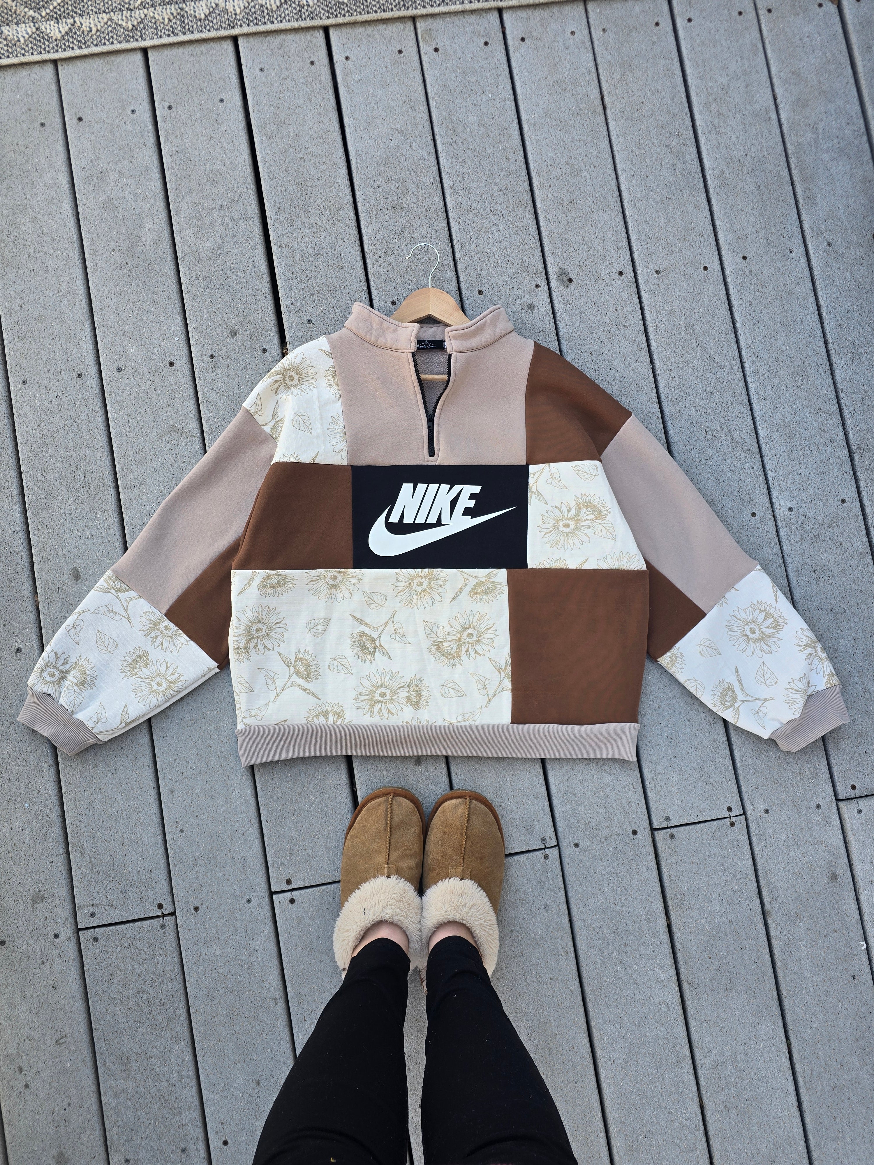 Sunflower Fields Patchwork Quarter Zip (L)