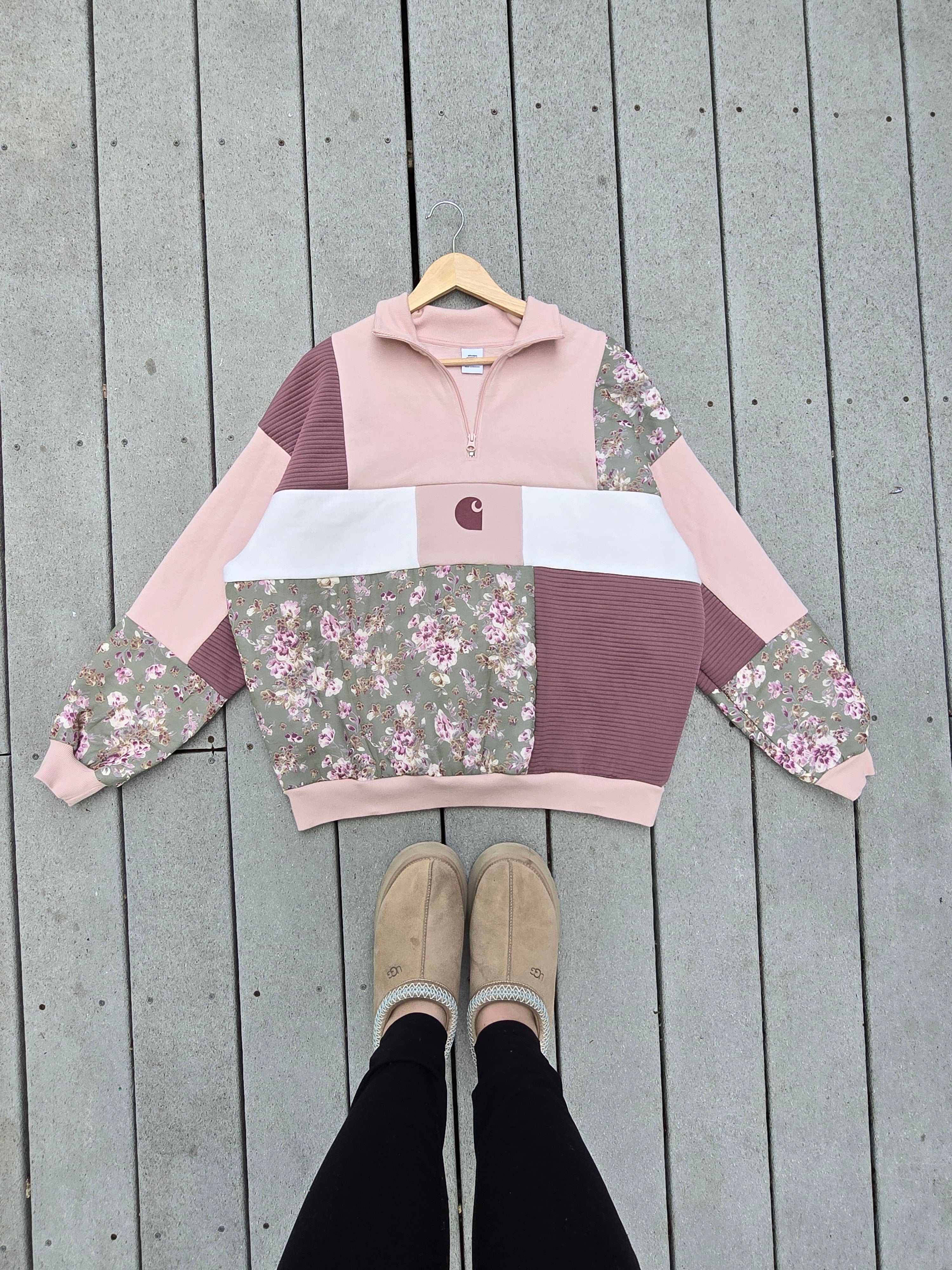 Sage & Rose Patchwork Quarter Zip (XL)