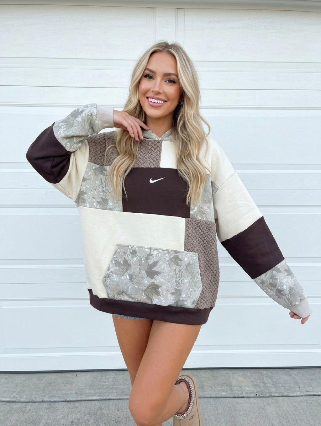 Woodland Camo Patchwork Hoodie ✨️ (L)