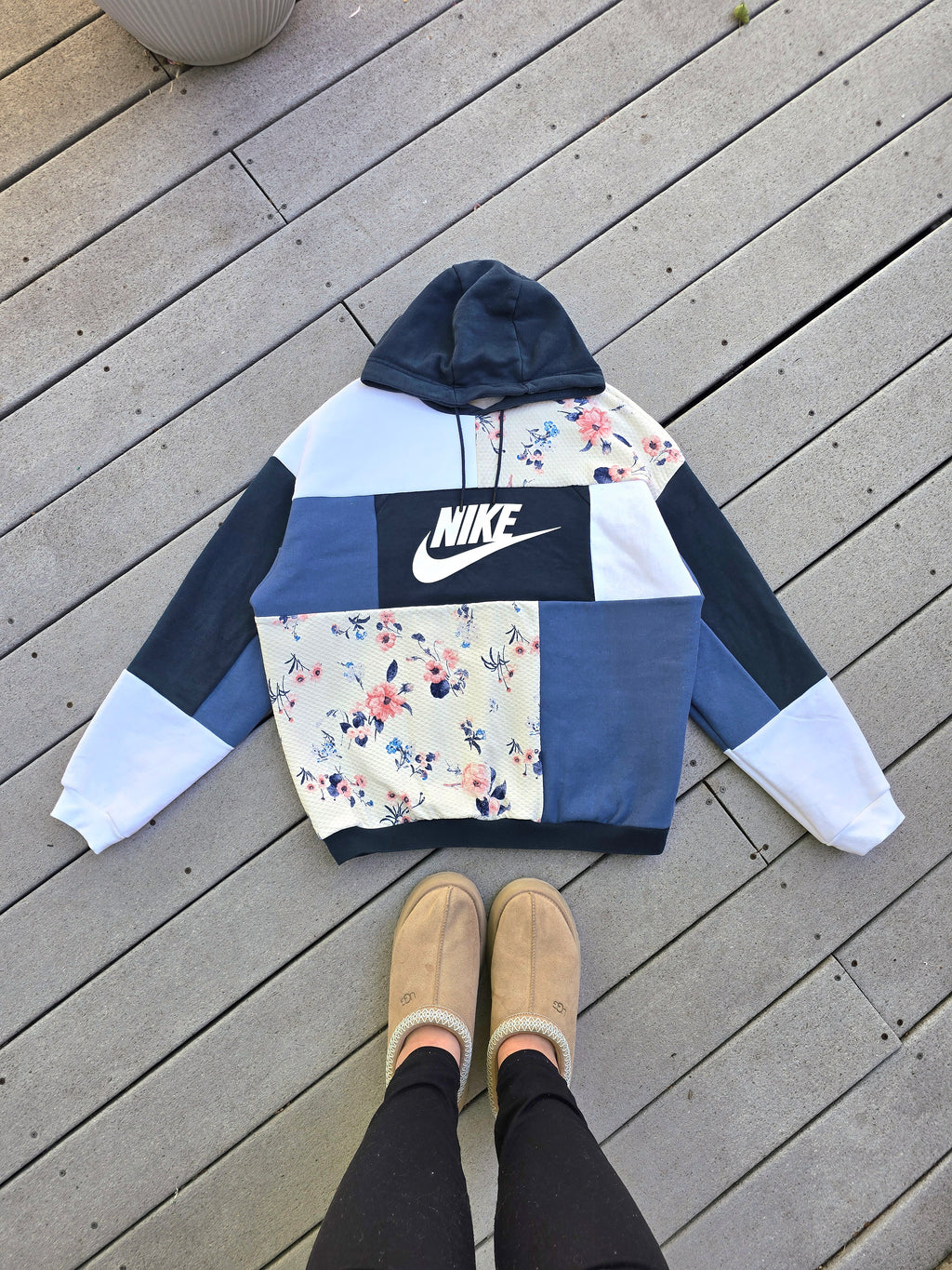 Twilight Bloom Patchwork Hoodie (XL)