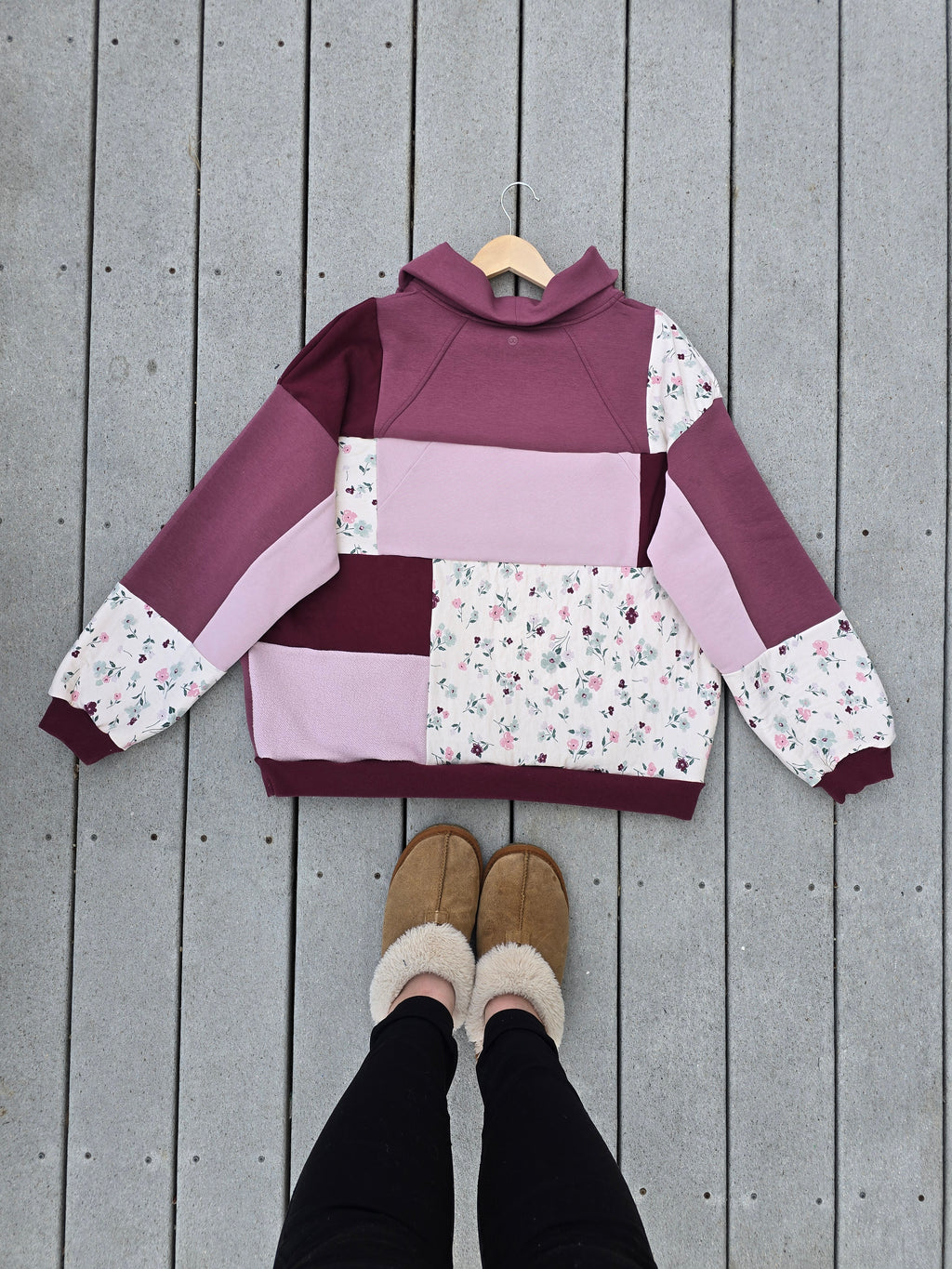 Wine & Wildflowers Patchwork Quarter Zip (XL)