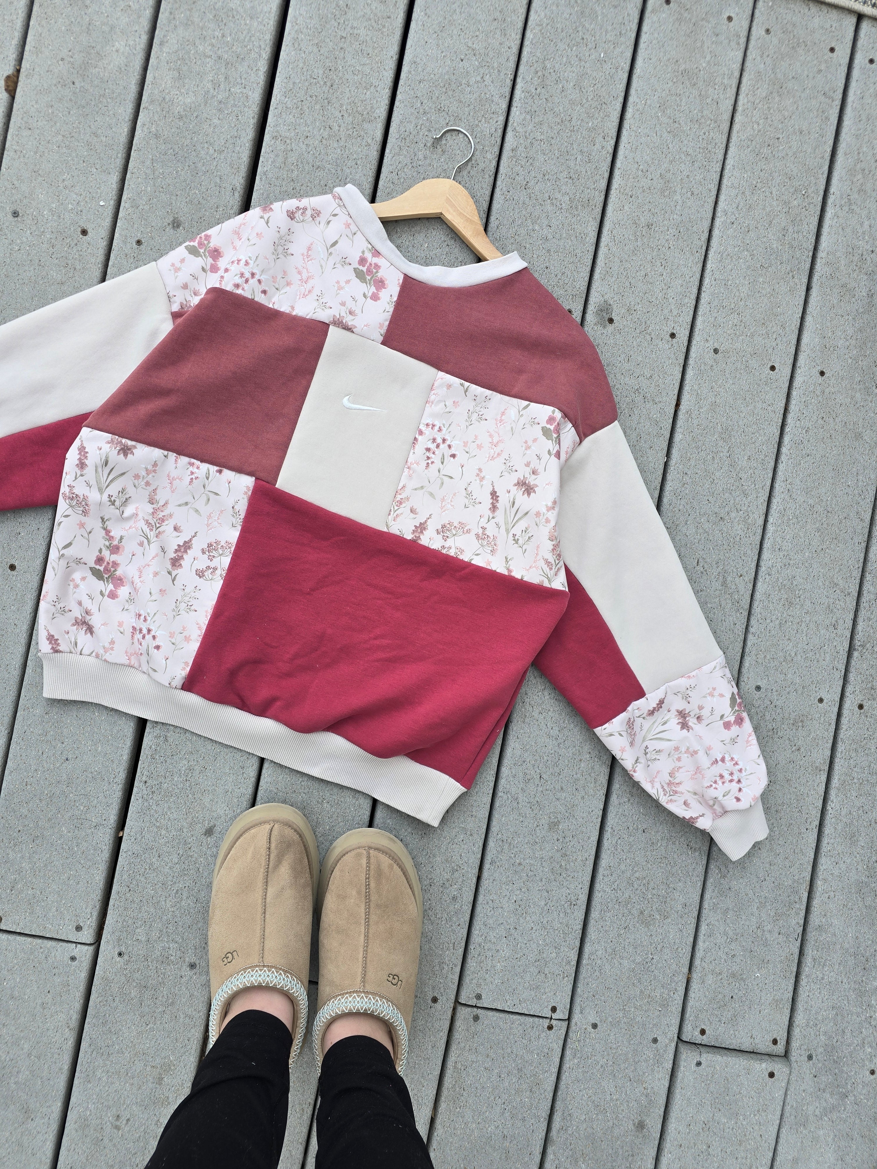 Pink Paisley Patchwork Hoodie (L)