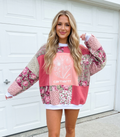 Blush & Bloom Patchwork Crewneck (L)