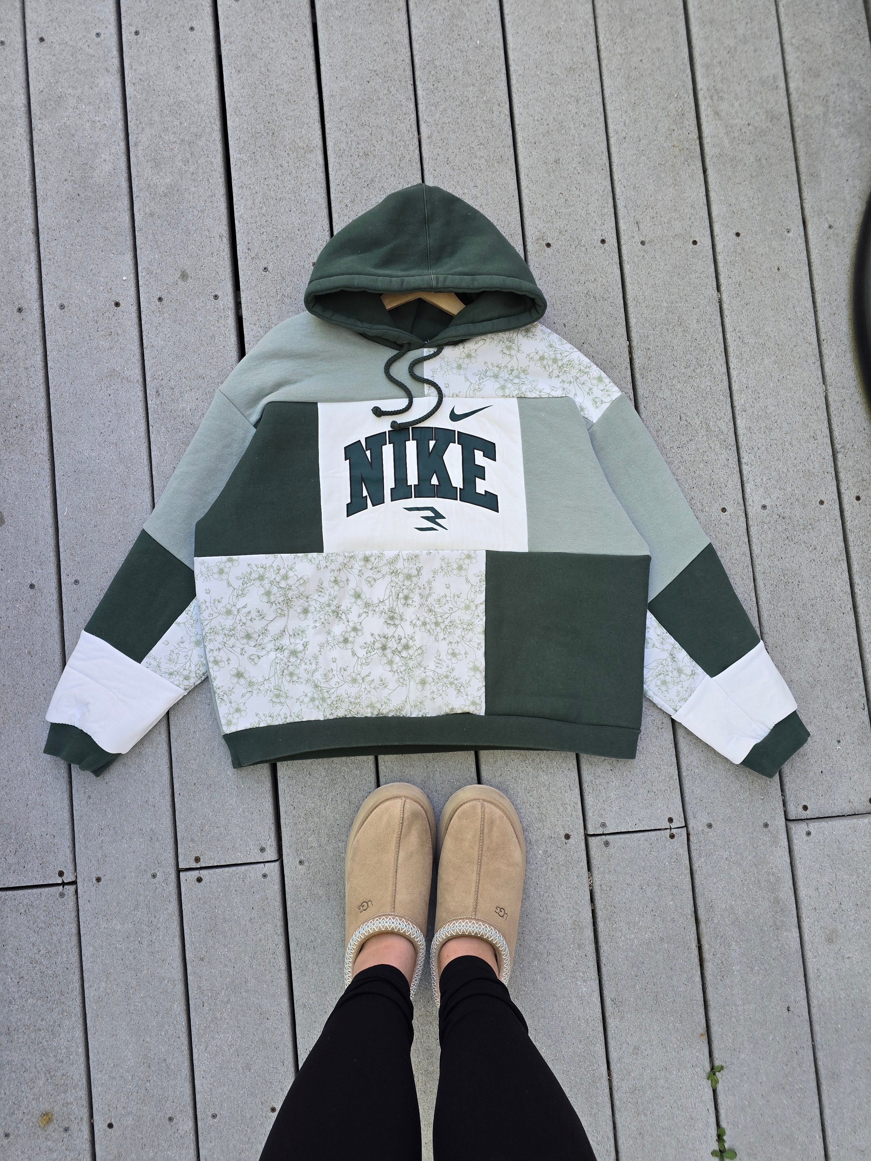 Sage & Wildflowers Patchwork Hoodie (L/XL)
