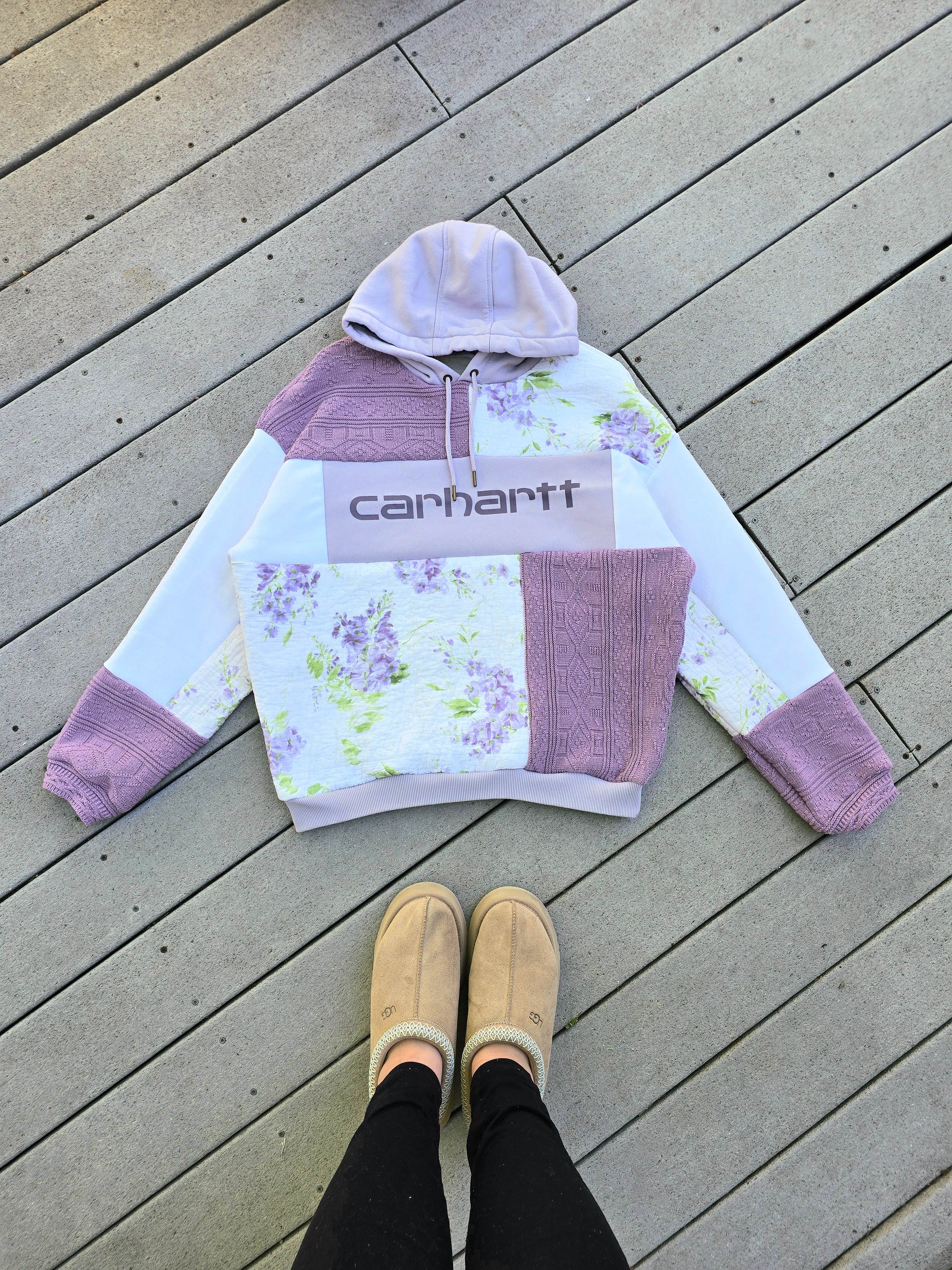 Lilac Blossom Patchwork Hoodie (L)