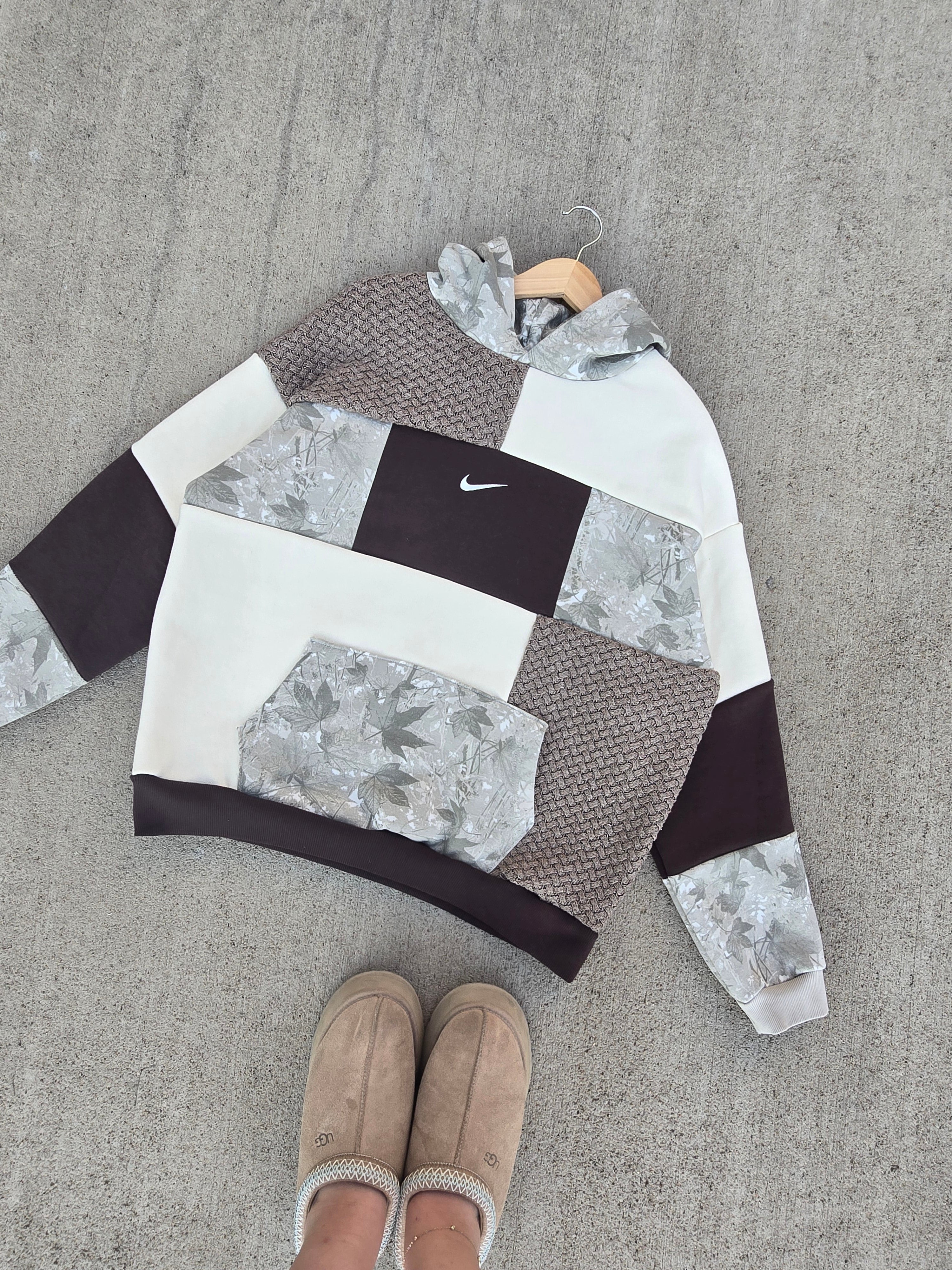 Woodland Camo Patchwork Hoodie ✨️ (L)