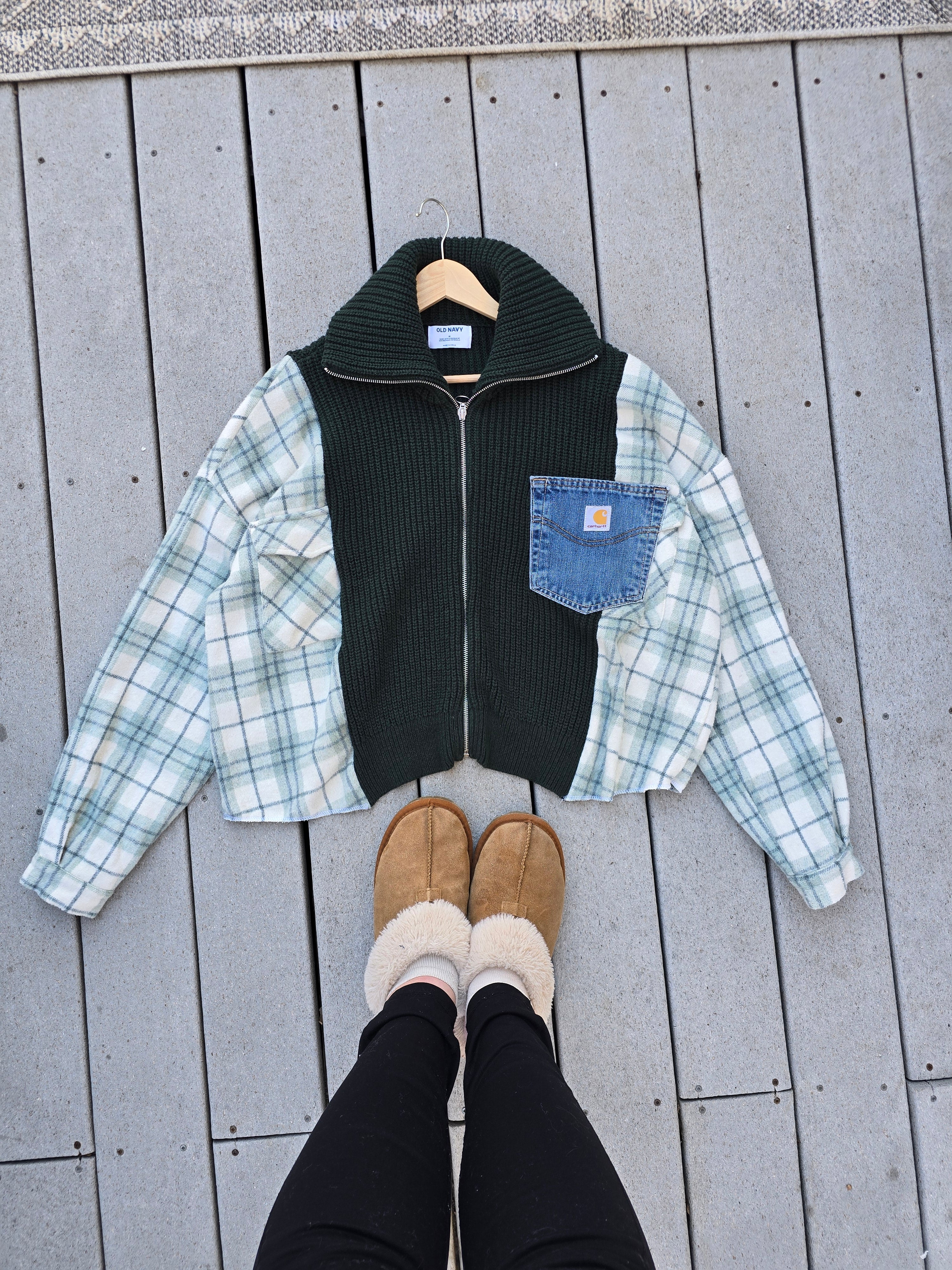 Forest Green Pocket Zip Up (XL)