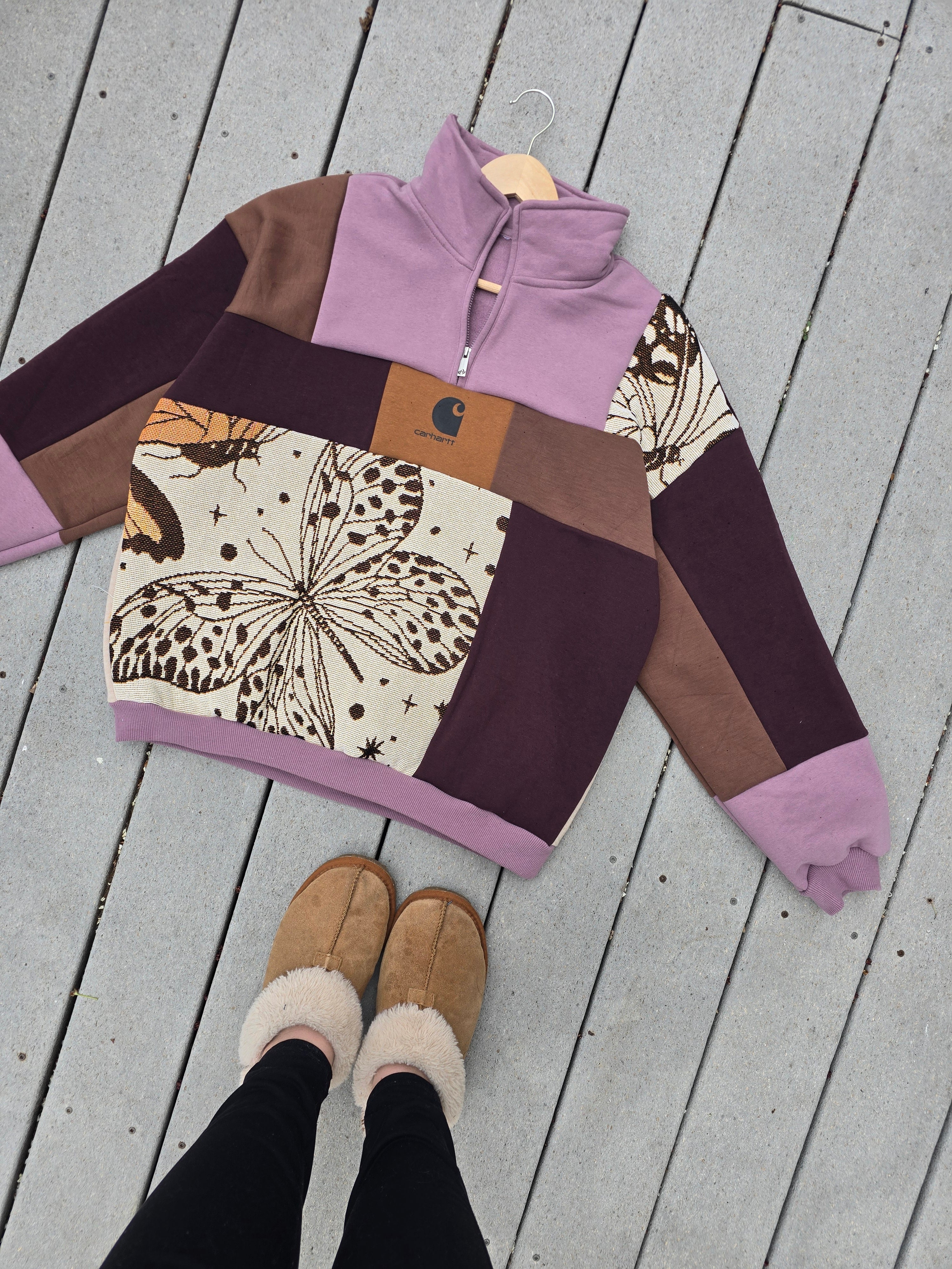 Butterfly Garden Patchwork Quarter Zip (XL)
