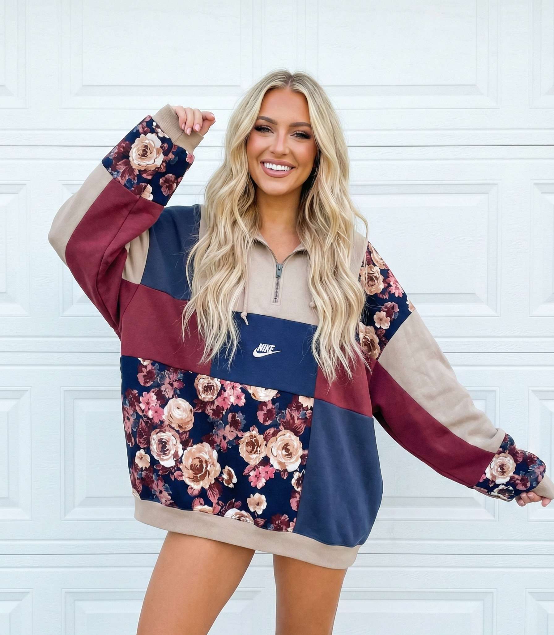 Twilight Rose Patchwork Quarter Zip (XL)