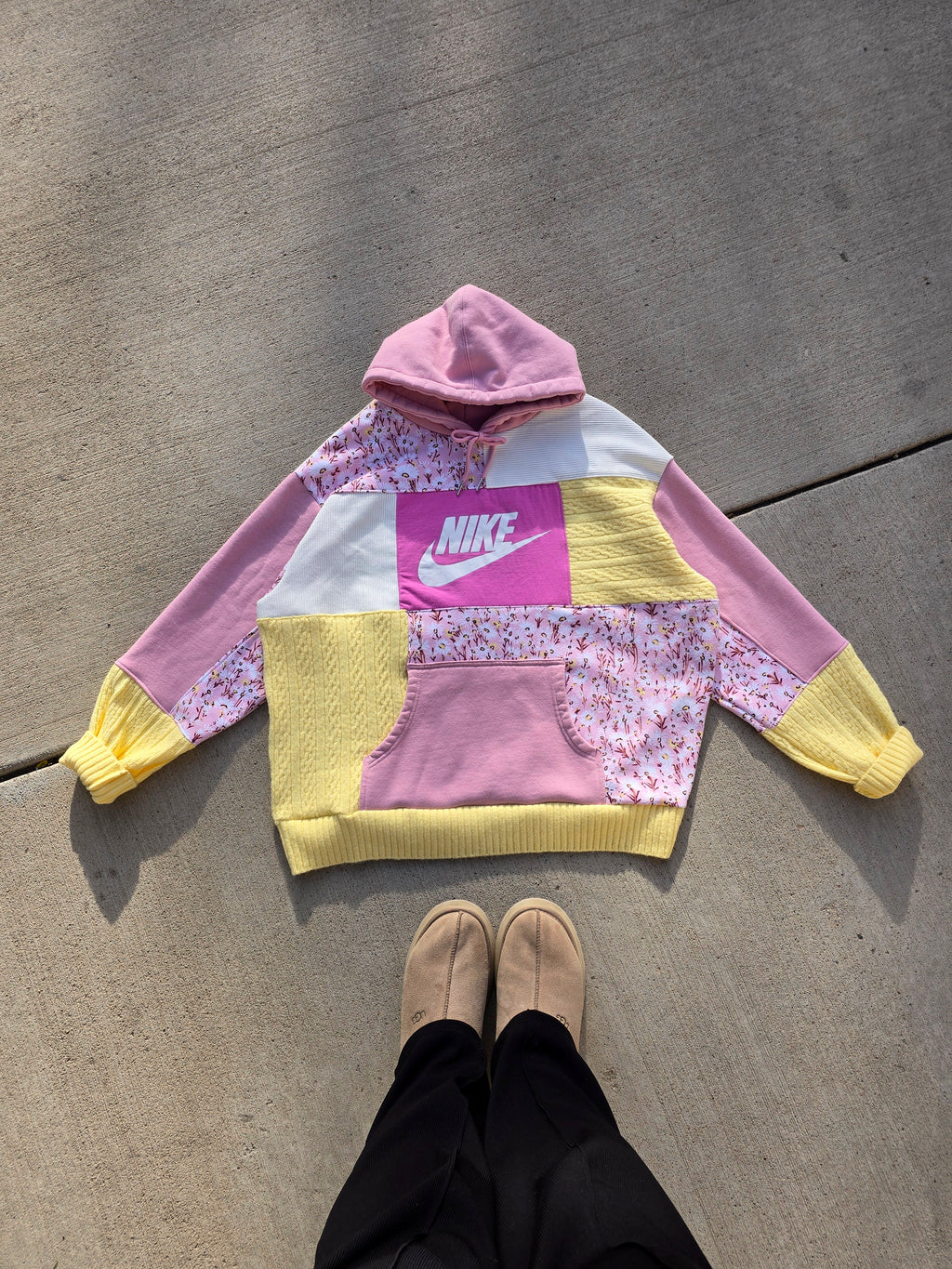 Strawberry Lemonade Patchwork Hoodie (XL)