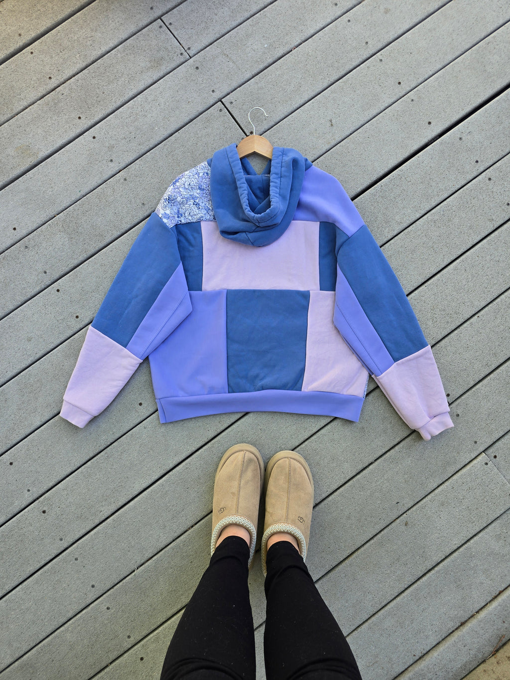 Lavender Dreams Patchwork Hoodie (L)