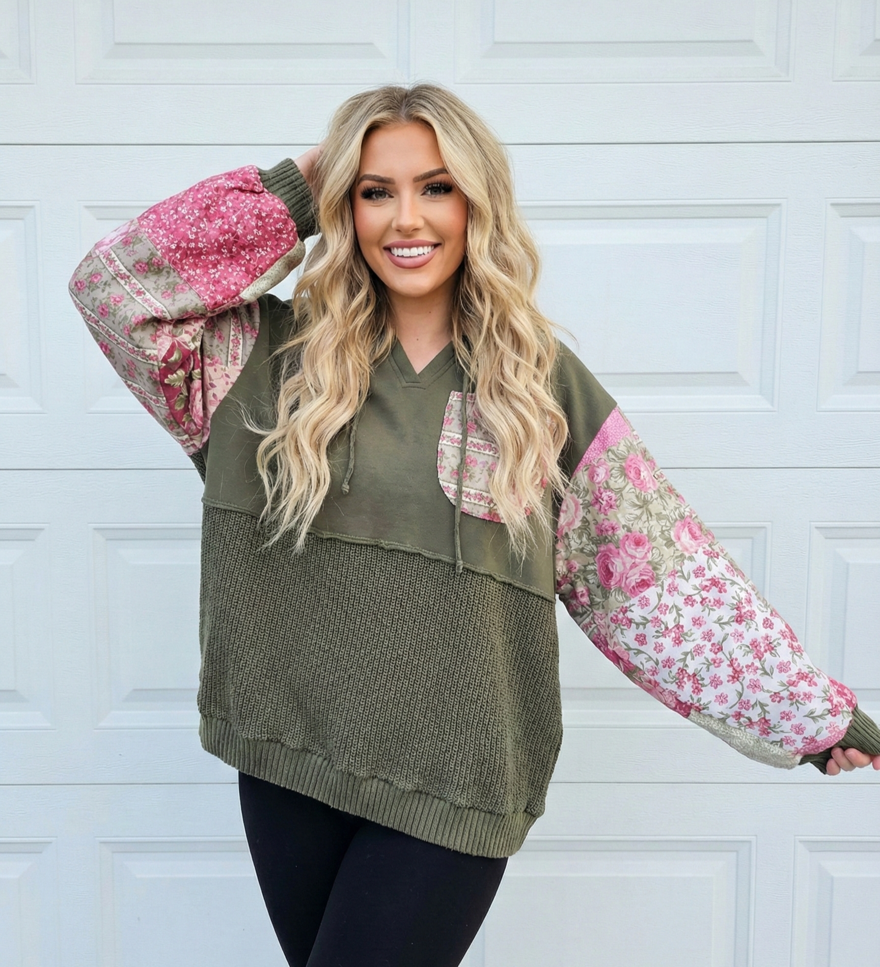 Forest Bloom Quilted Hoodie (XL)