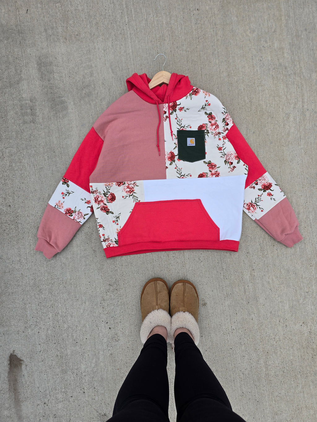 Scarlet Rose Patchwork Hoodie (XL)