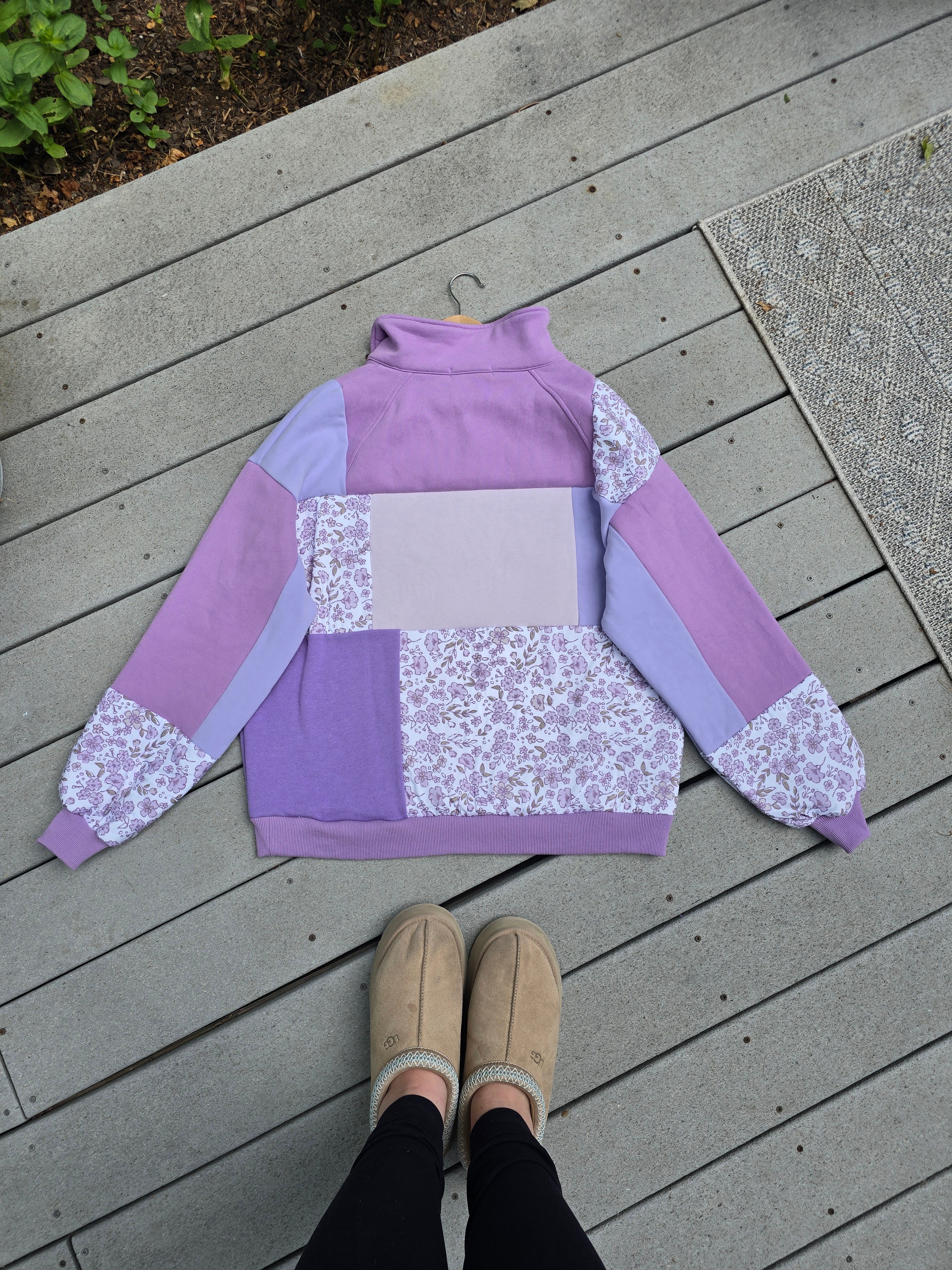 Lavender Haze Patchwork Hoodie (L)